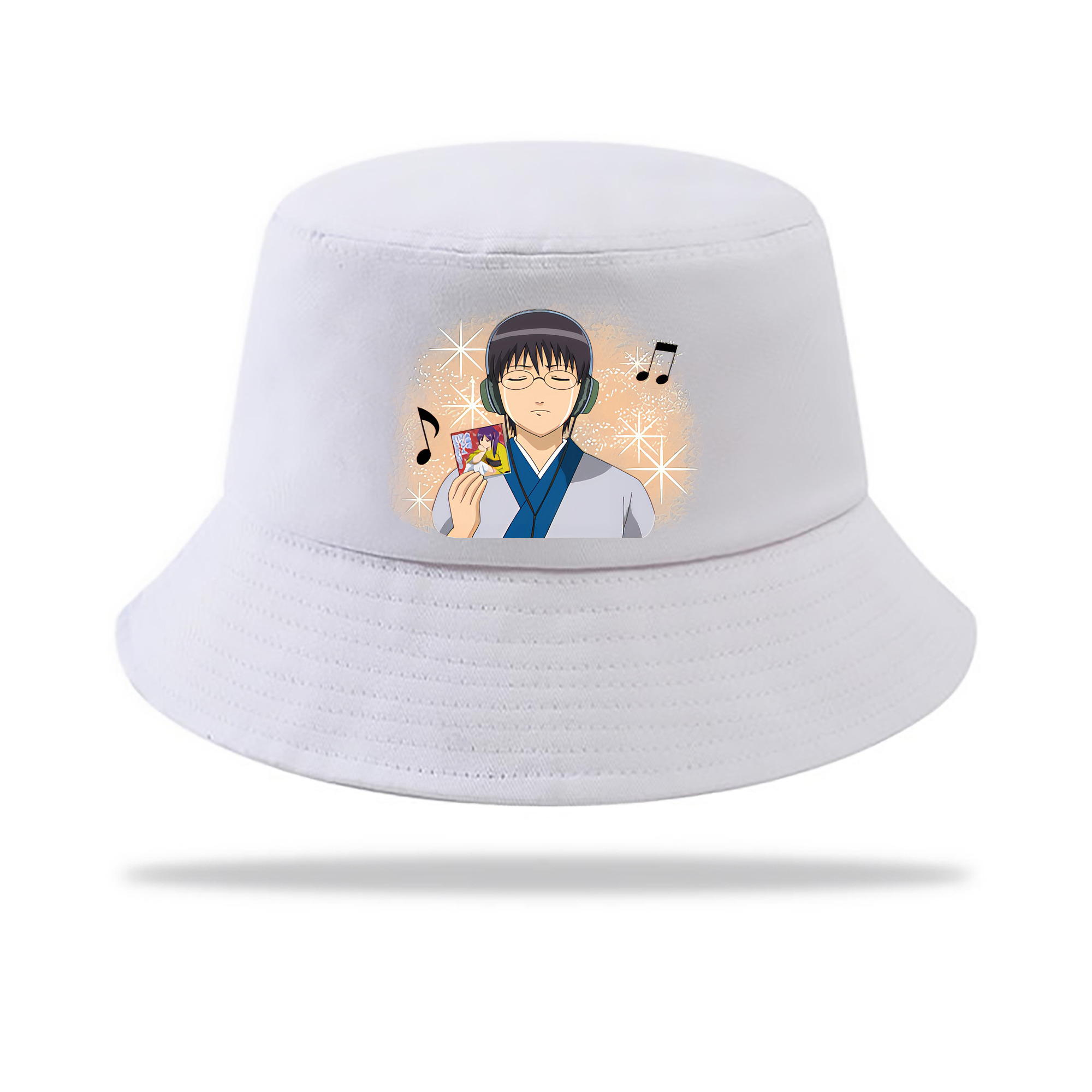 （画像用） ぎんたま 坂田銀時（さかたぎんとき） 神楽 志村新八（しむら しんぱち） GINTAMA Sakata Gintoki Kagura Shimura Shinpachi アウトドア日除けバケットハット
