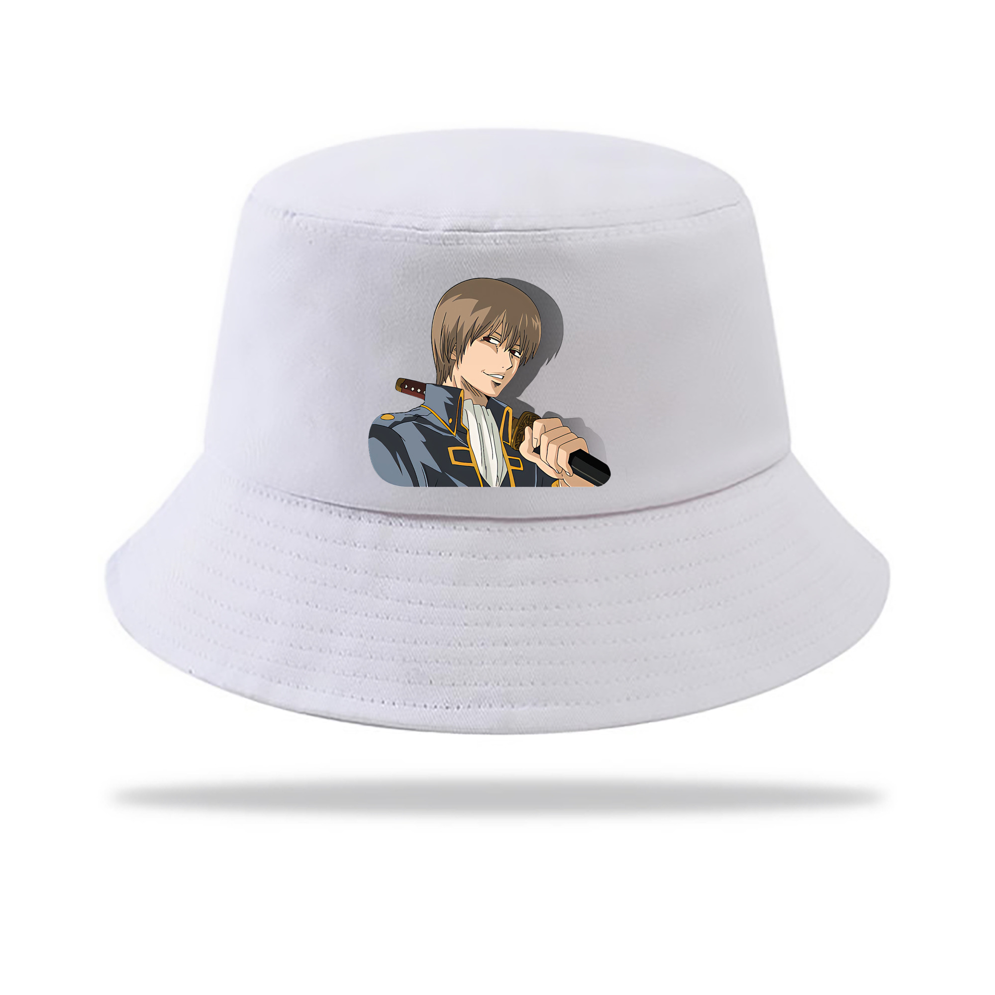 （画像用） ぎんたま 坂田銀時（さかたぎんとき） 神楽 志村新八（しむら しんぱち） GINTAMA Sakata Gintoki Kagura Shimura Shinpachi アウトドア日除けバケットハット