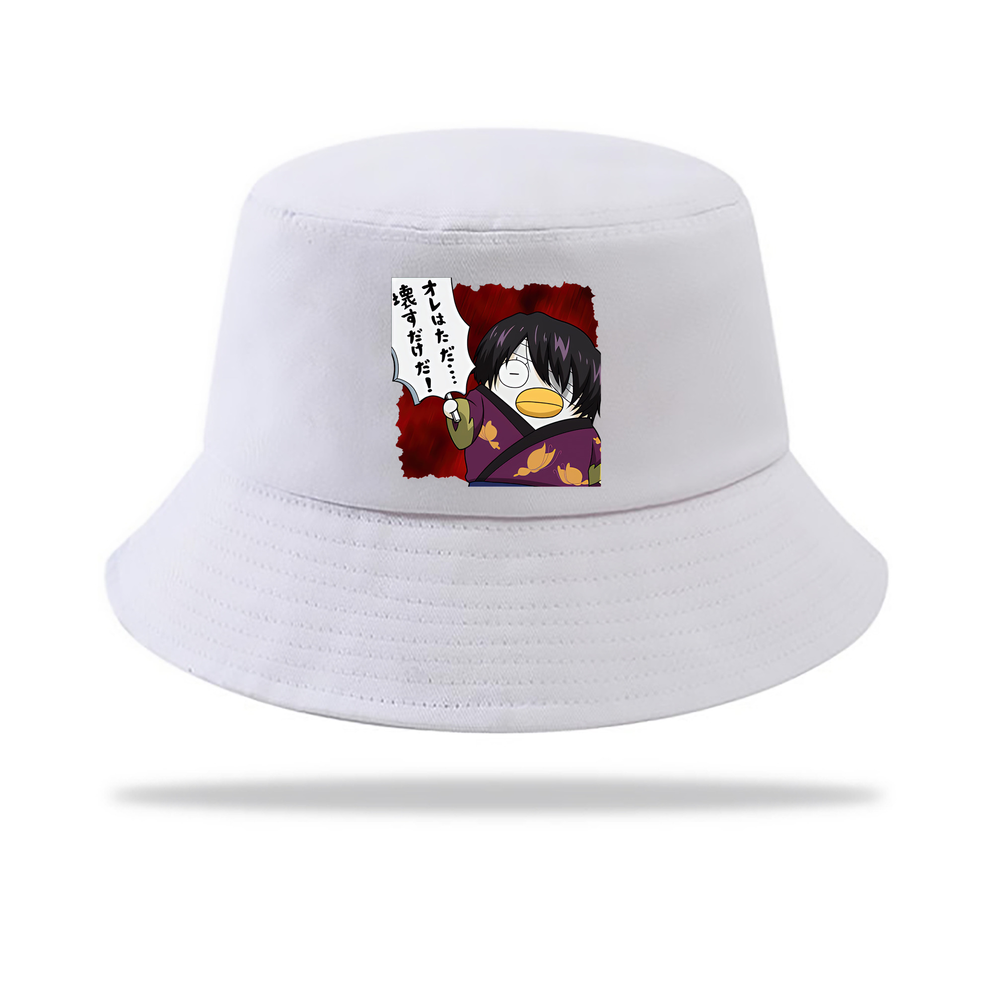 （画像用） ぎんたま 坂田銀時（さかたぎんとき） 神楽 志村新八（しむら しんぱち） GINTAMA Sakata Gintoki Kagura Shimura Shinpachi アウトドア日除けバケットハット