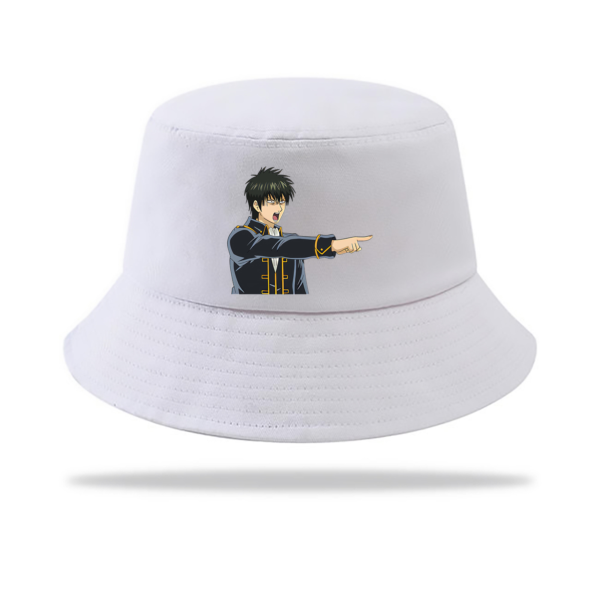 （画像用） ぎんたま 坂田銀時（さかたぎんとき） 神楽 志村新八（しむら しんぱち） GINTAMA Sakata Gintoki Kagura Shimura Shinpachi アウトドア日除けバケットハット