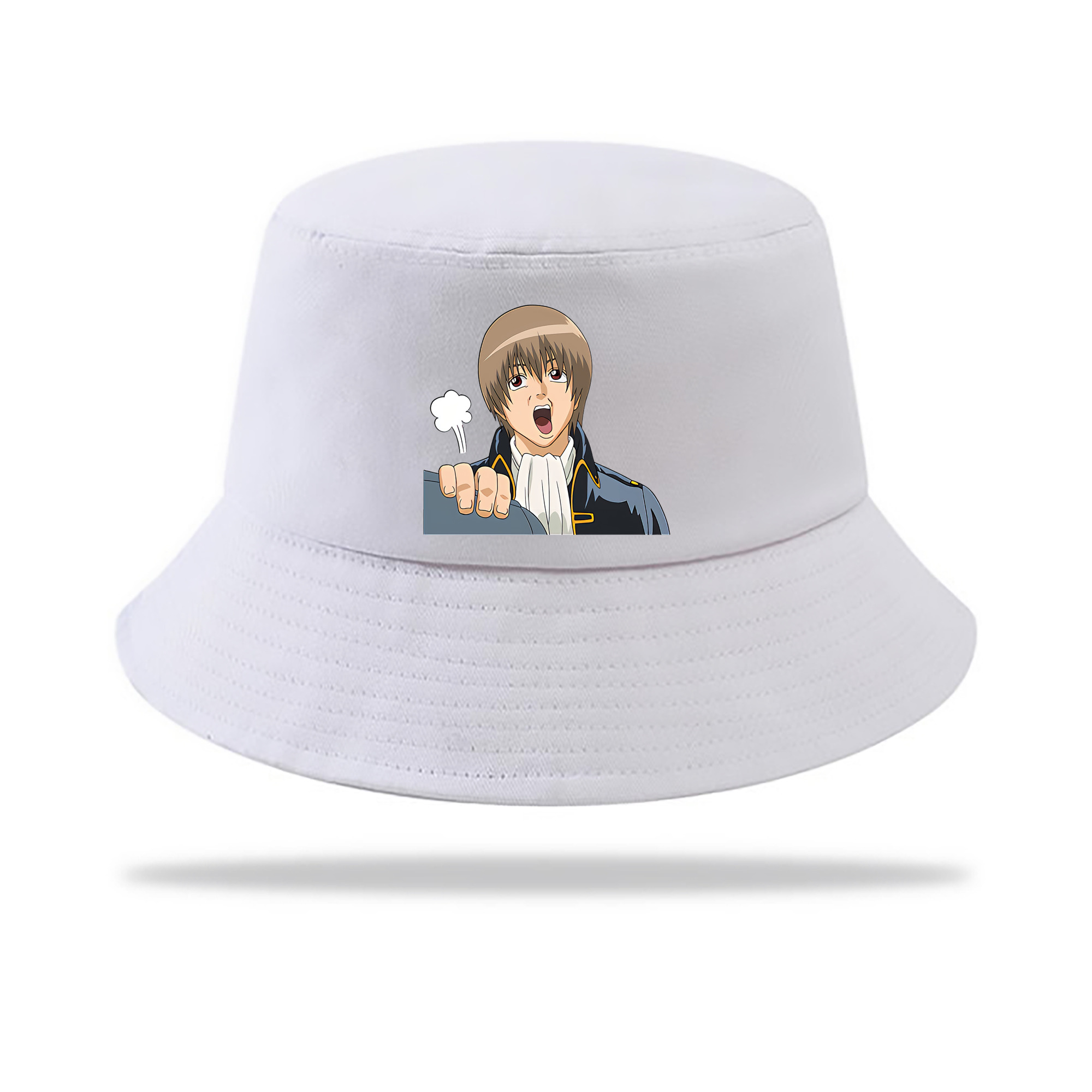 （画像用） ぎんたま 坂田銀時（さかたぎんとき） 神楽 志村新八（しむら しんぱち） GINTAMA Sakata Gintoki Kagura Shimura Shinpachi アウトドア日除けバケットハット