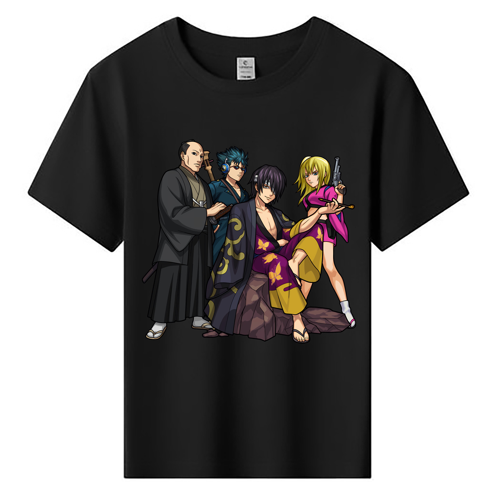 （画像用） ぎんたま 坂田銀時（さかたぎんとき） 神楽 志村新八（しむら しんぱち） GINTAMA Sakata Gintoki Kagura Shimura Shinpachi 綿100％キッズTシャツ（フロントプリント）