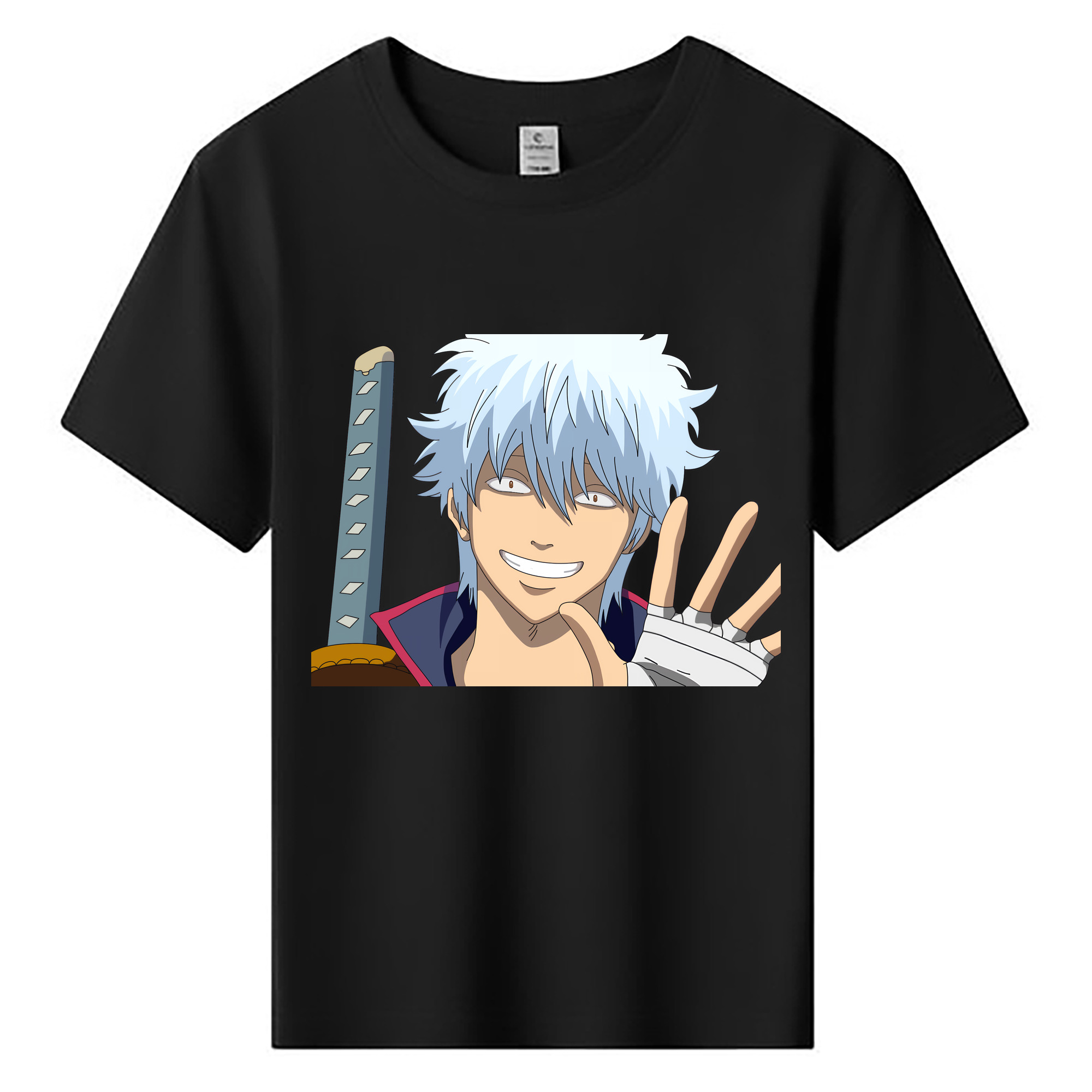 （画像用） ぎんたま 坂田銀時（さかたぎんとき） 神楽 志村新八（しむら しんぱち） GINTAMA Sakata Gintoki Kagura Shimura Shinpachi 綿100％キッズTシャツ（フロントプリント）