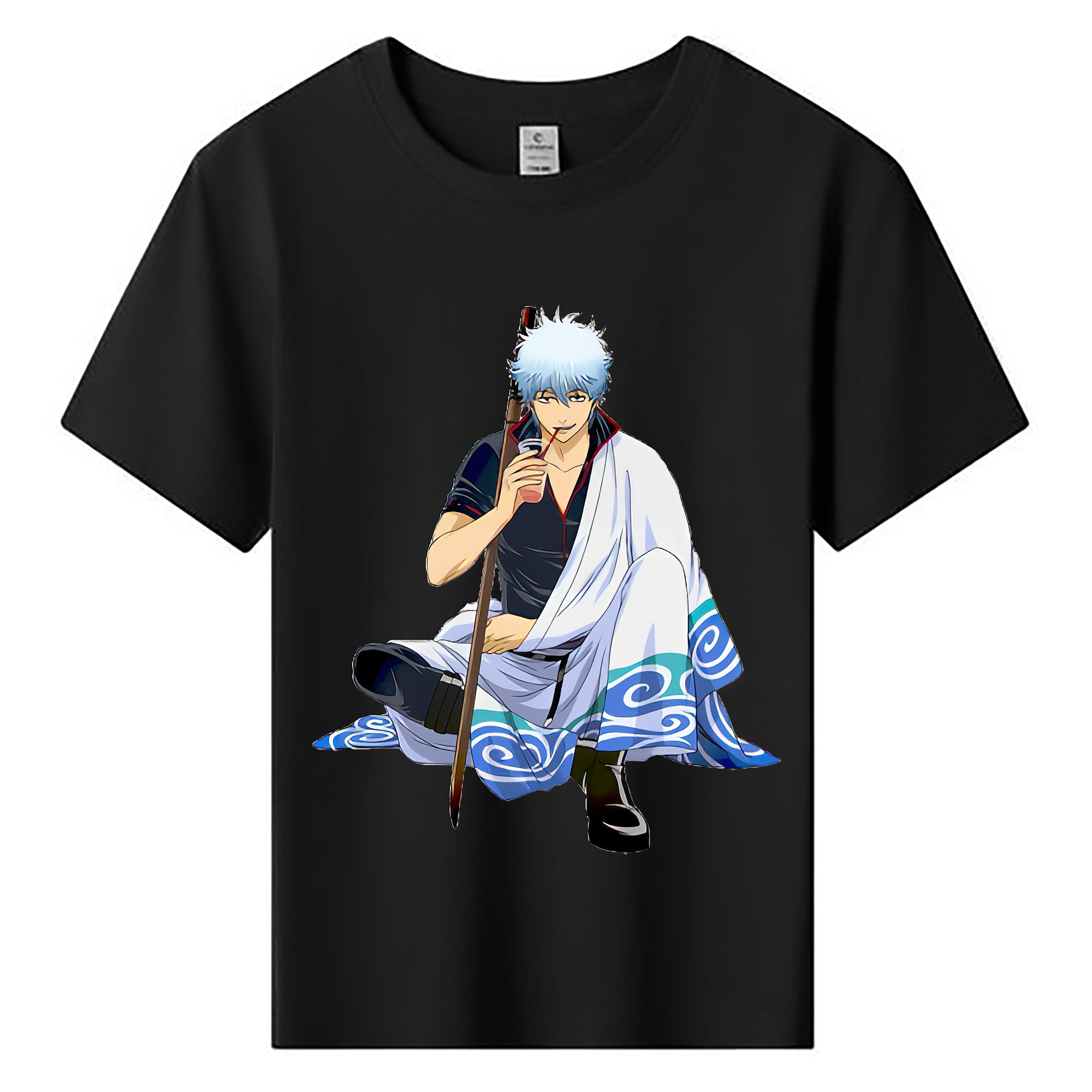 （画像用） ぎんたま 坂田銀時（さかたぎんとき） 神楽 志村新八（しむら しんぱち） GINTAMA Sakata Gintoki Kagura Shimura Shinpachi 綿100％キッズTシャツ（フロントプリント）