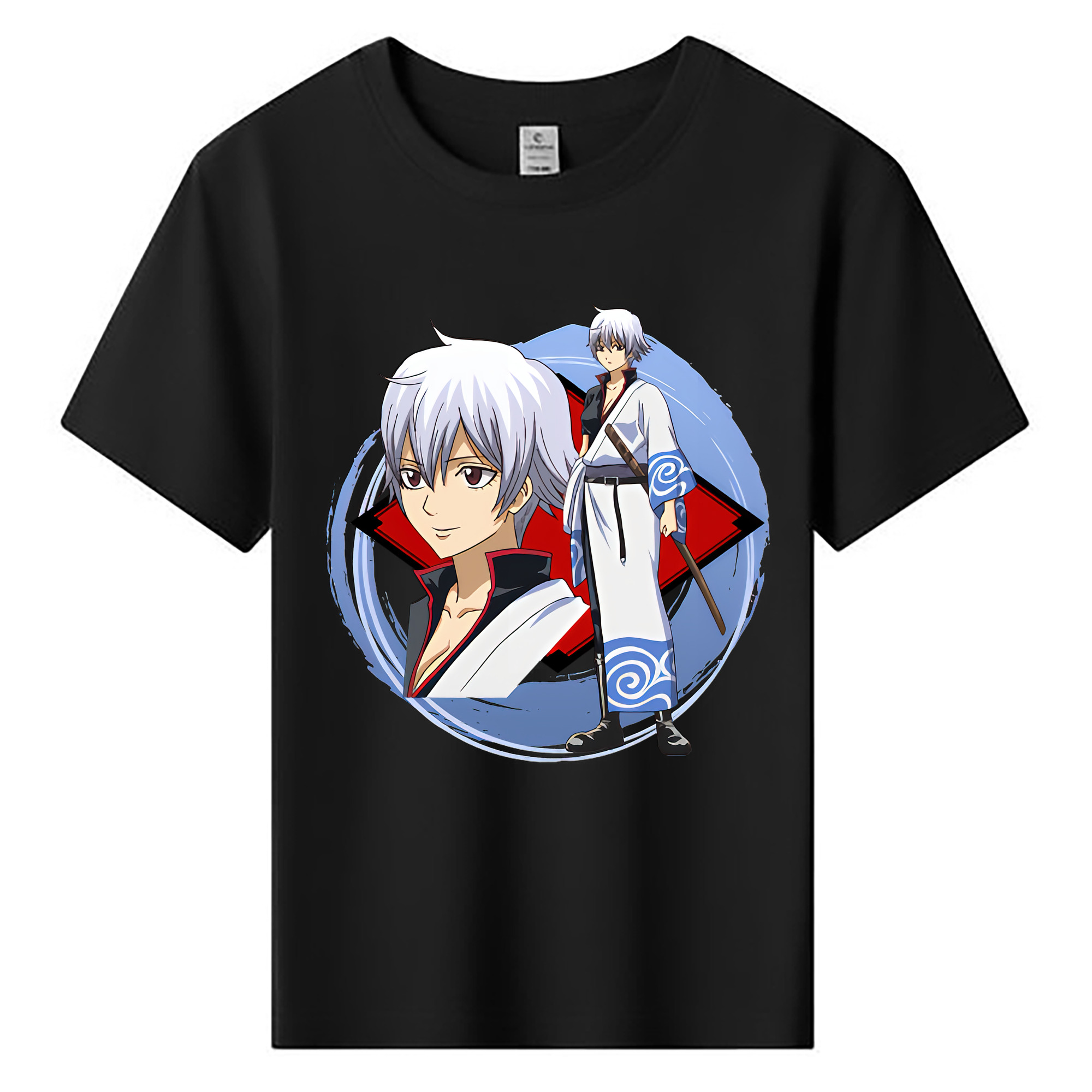 （画像用） ぎんたま 坂田銀時（さかたぎんとき） 神楽 志村新八（しむら しんぱち） GINTAMA Sakata Gintoki Kagura Shimura Shinpachi 綿100％キッズTシャツ（フロントプリント）