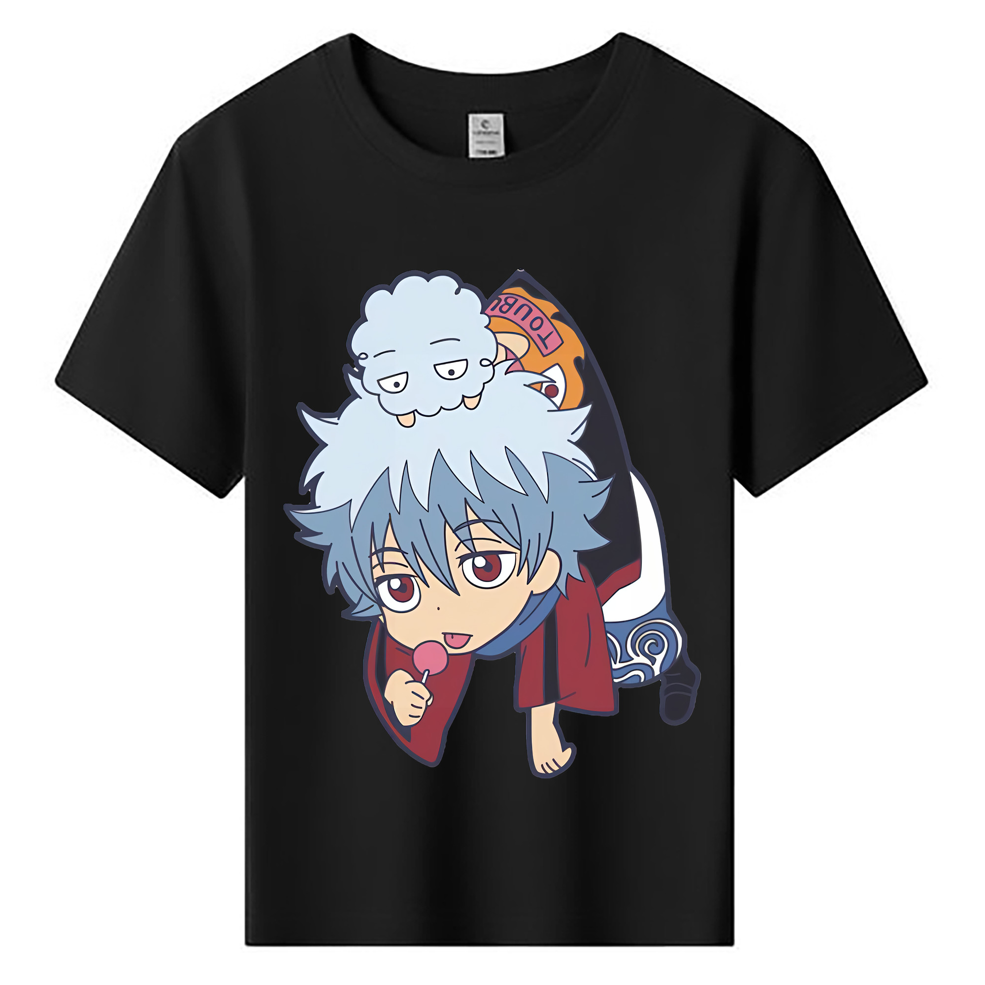（画像用） ぎんたま 坂田銀時（さかたぎんとき） 神楽 志村新八（しむら しんぱち） GINTAMA Sakata Gintoki Kagura Shimura Shinpachi 綿100％キッズTシャツ（フロントプリント）