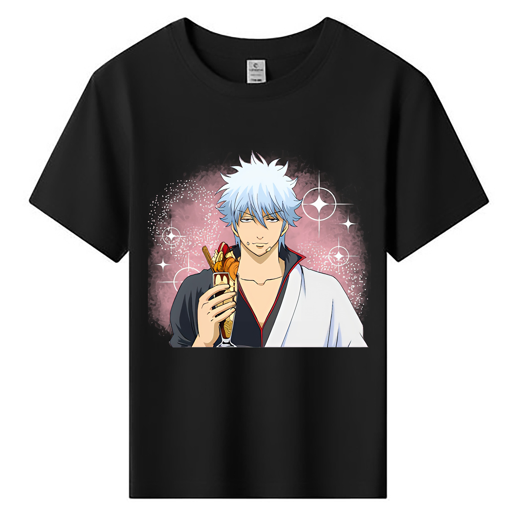 （画像用） ぎんたま 坂田銀時（さかたぎんとき） 神楽 志村新八（しむら しんぱち） GINTAMA Sakata Gintoki Kagura Shimura Shinpachi 綿100％キッズTシャツ（フロントプリント）