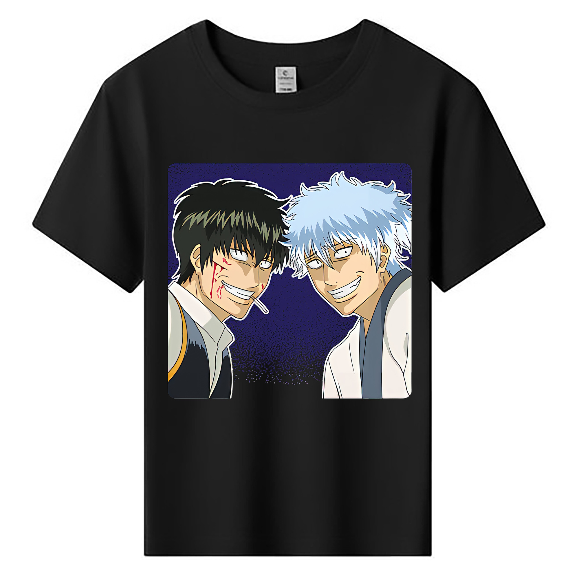 （画像用） ぎんたま 坂田銀時（さかたぎんとき） 神楽 志村新八（しむら しんぱち） GINTAMA Sakata Gintoki Kagura Shimura Shinpachi 綿100％キッズTシャツ（フロントプリント）