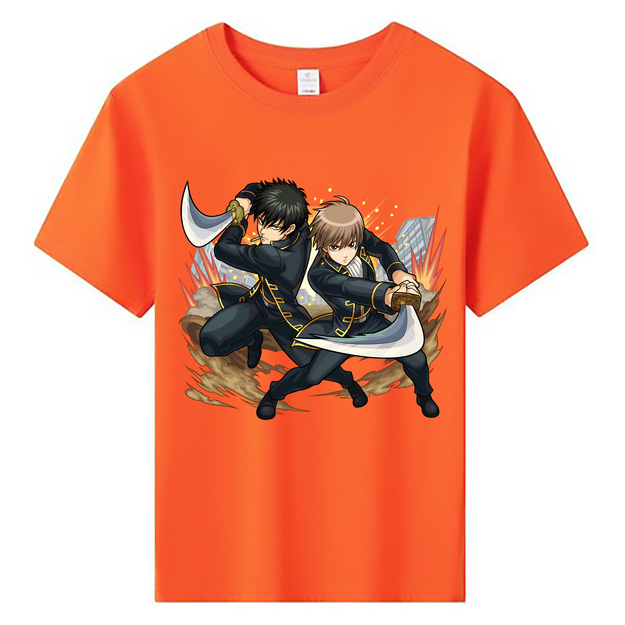 （画像用） ぎんたま 坂田銀時（さかたぎんとき） 神楽 志村新八（しむら しんぱち） GINTAMA Sakata Gintoki Kagura Shimura Shinpachi 綿100％キッズTシャツ（フロントプリント）