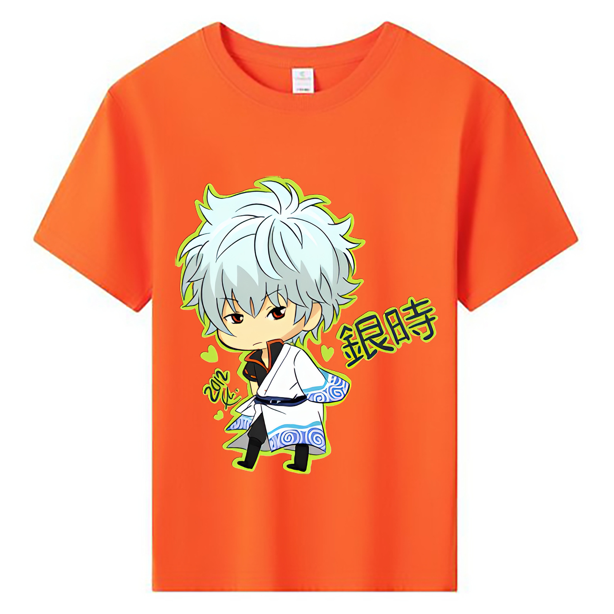 （画像用） ぎんたま 坂田銀時（さかたぎんとき） 神楽 志村新八（しむら しんぱち） GINTAMA Sakata Gintoki Kagura Shimura Shinpachi 綿100％キッズTシャツ（フロントプリント）