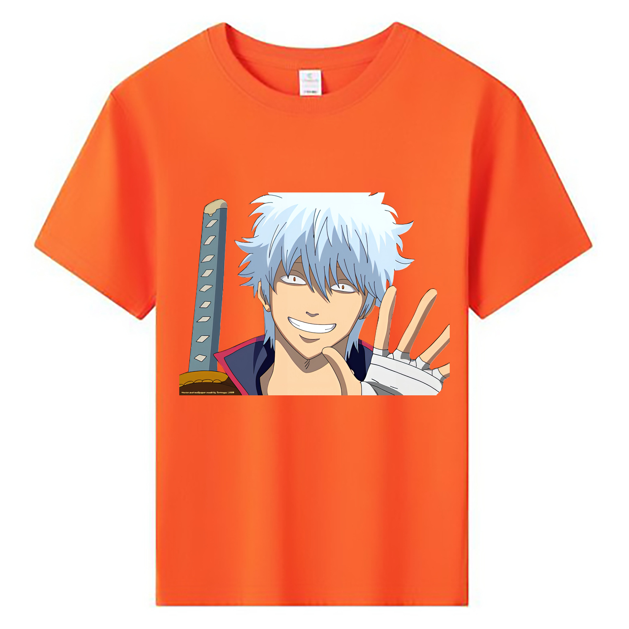 （画像用） ぎんたま 坂田銀時（さかたぎんとき） 神楽 志村新八（しむら しんぱち） GINTAMA Sakata Gintoki Kagura Shimura Shinpachi 綿100％キッズTシャツ（フロントプリント）