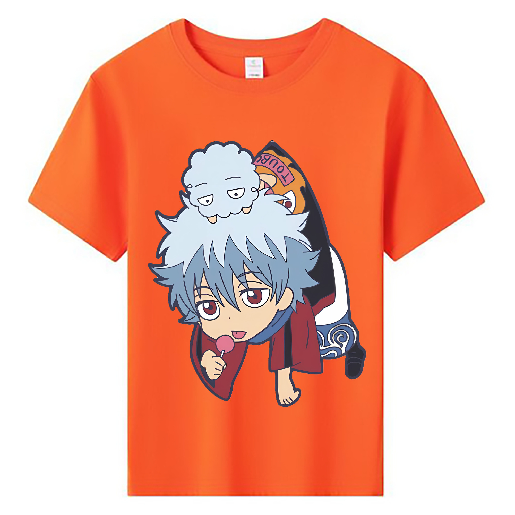 （画像用） ぎんたま 坂田銀時（さかたぎんとき） 神楽 志村新八（しむら しんぱち） GINTAMA Sakata Gintoki Kagura Shimura Shinpachi 綿100％キッズTシャツ（フロントプリント）