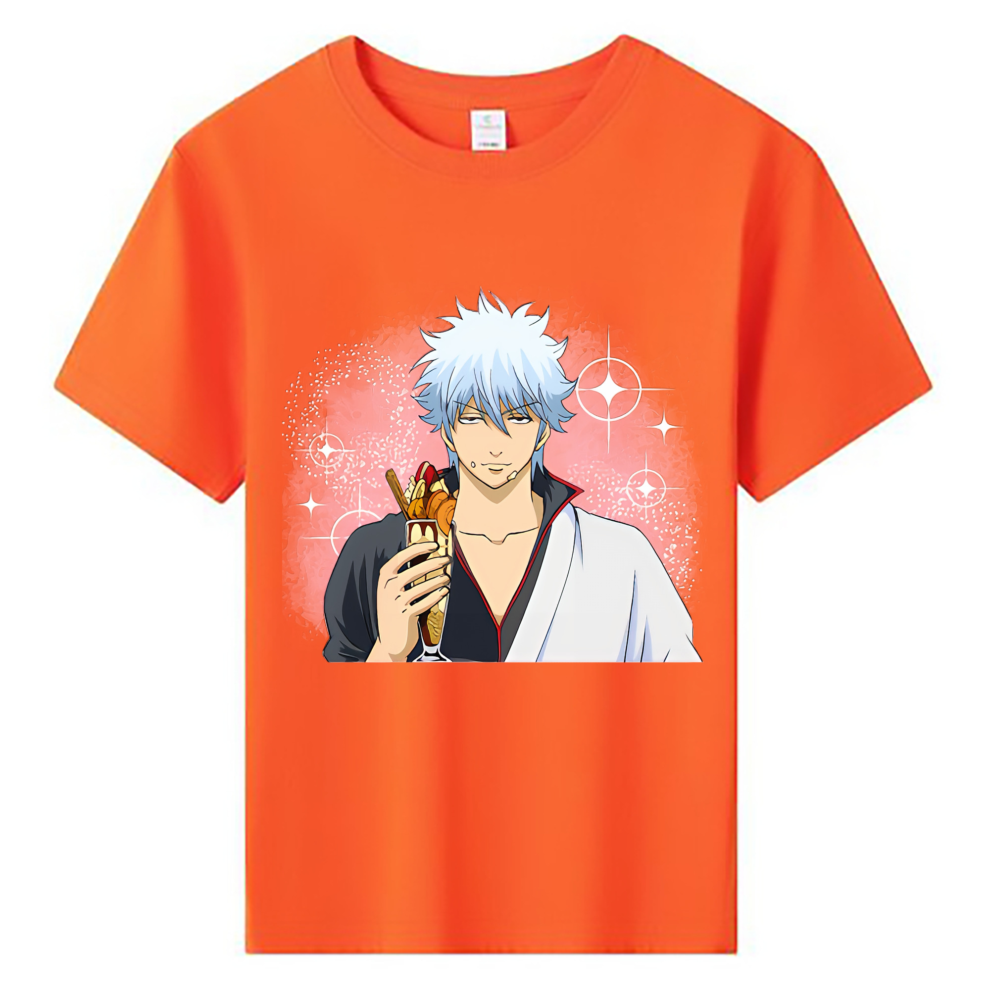 （画像用） ぎんたま 坂田銀時（さかたぎんとき） 神楽 志村新八（しむら しんぱち） GINTAMA Sakata Gintoki Kagura Shimura Shinpachi 綿100％キッズTシャツ（フロントプリント）