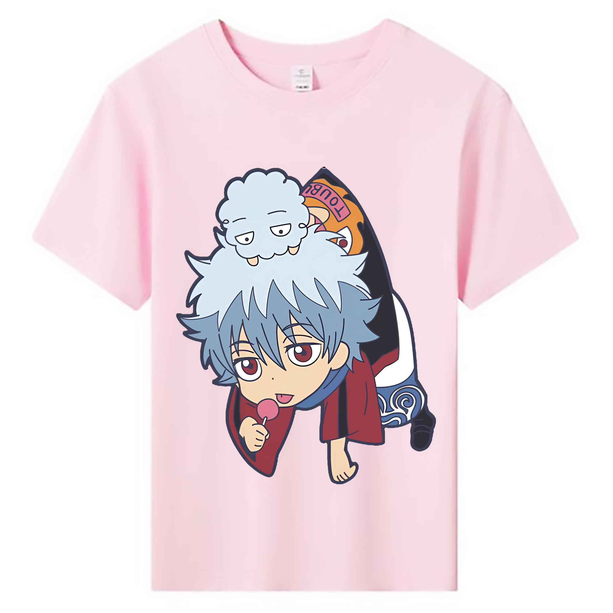 （画像用） ぎんたま 坂田銀時（さかたぎんとき） 神楽 志村新八（しむら しんぱち） GINTAMA Sakata Gintoki Kagura Shimura Shinpachi 綿100％キッズTシャツ（フロントプリント）