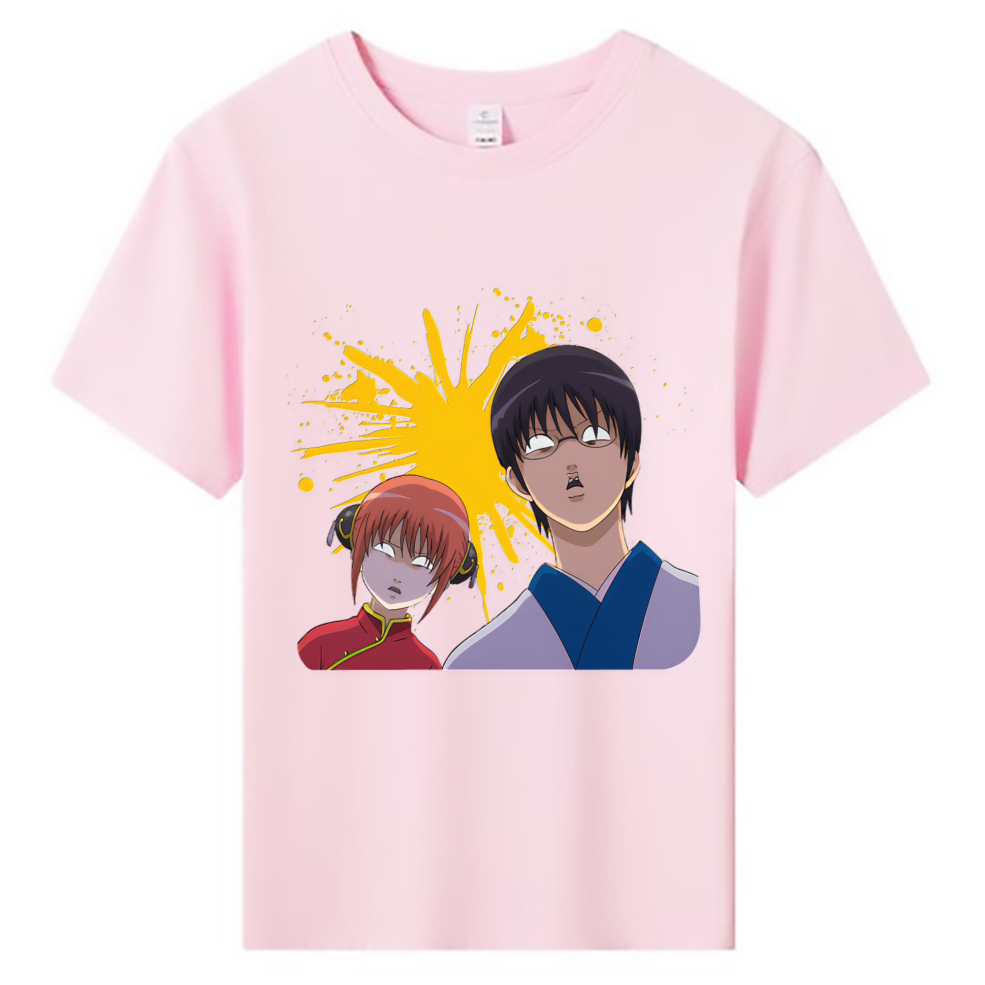 （画像用） ぎんたま 坂田銀時（さかたぎんとき） 神楽 志村新八（しむら しんぱち） GINTAMA Sakata Gintoki Kagura Shimura Shinpachi 綿100％キッズTシャツ（フロントプリント）
