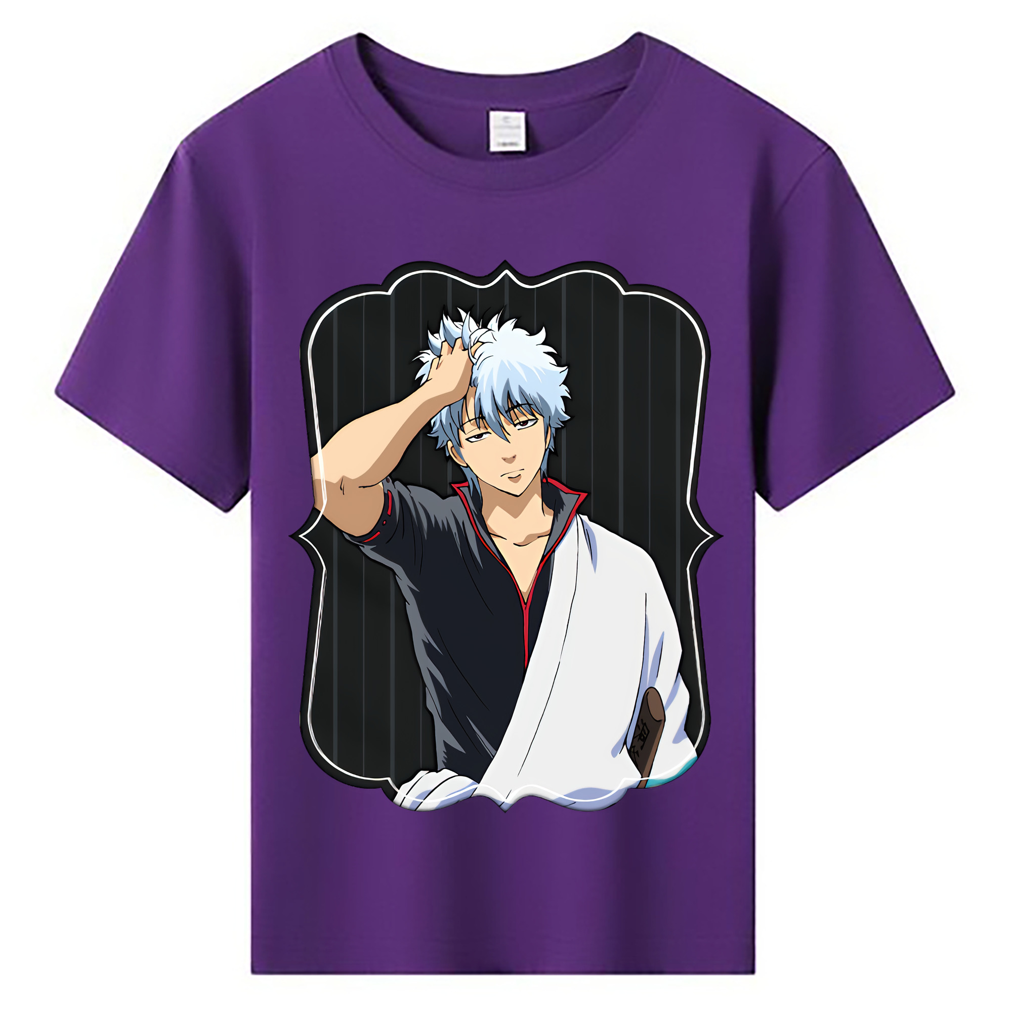 （画像用） ぎんたま 坂田銀時（さかたぎんとき） 神楽 志村新八（しむら しんぱち） GINTAMA Sakata Gintoki Kagura Shimura Shinpachi 綿100％キッズTシャツ（フロントプリント）