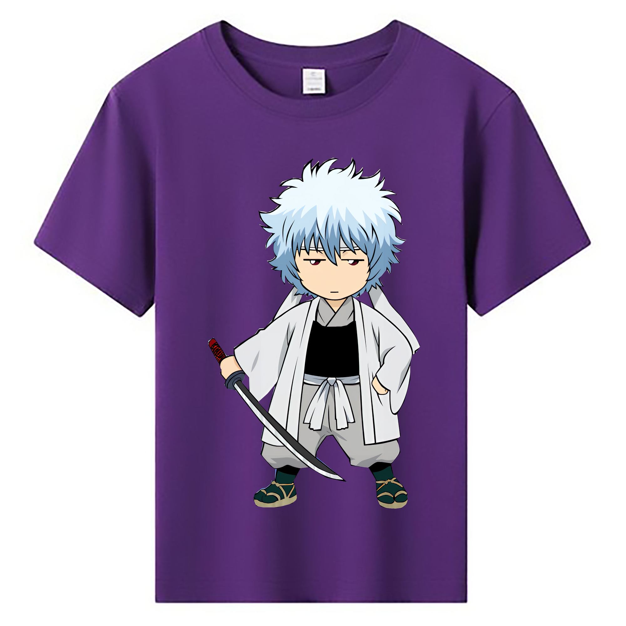 （画像用） ぎんたま 坂田銀時（さかたぎんとき） 神楽 志村新八（しむら しんぱち） GINTAMA Sakata Gintoki Kagura Shimura Shinpachi 綿100％キッズTシャツ（フロントプリント）