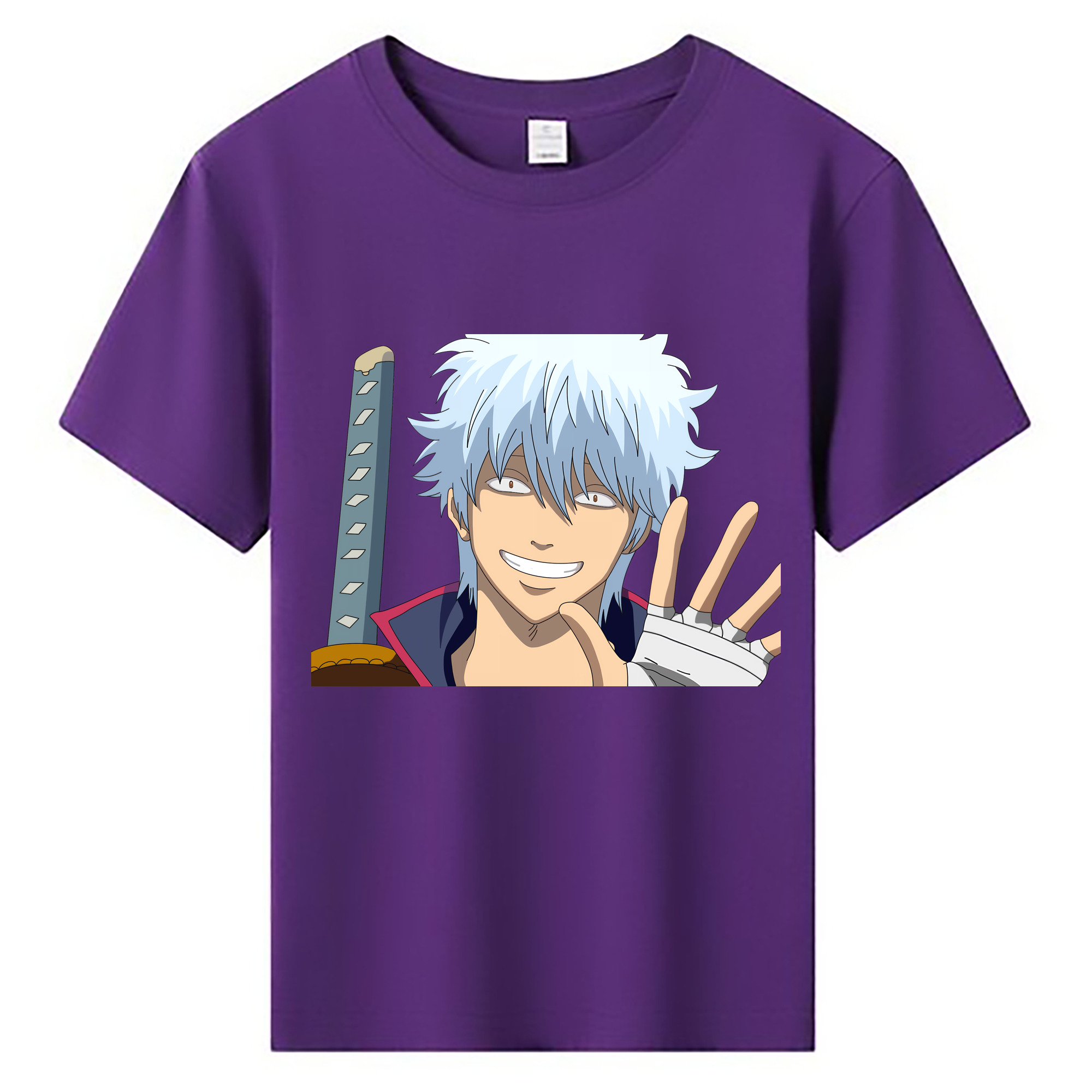 （画像用） ぎんたま 坂田銀時（さかたぎんとき） 神楽 志村新八（しむら しんぱち） GINTAMA Sakata Gintoki Kagura Shimura Shinpachi 綿100％キッズTシャツ（フロントプリント）