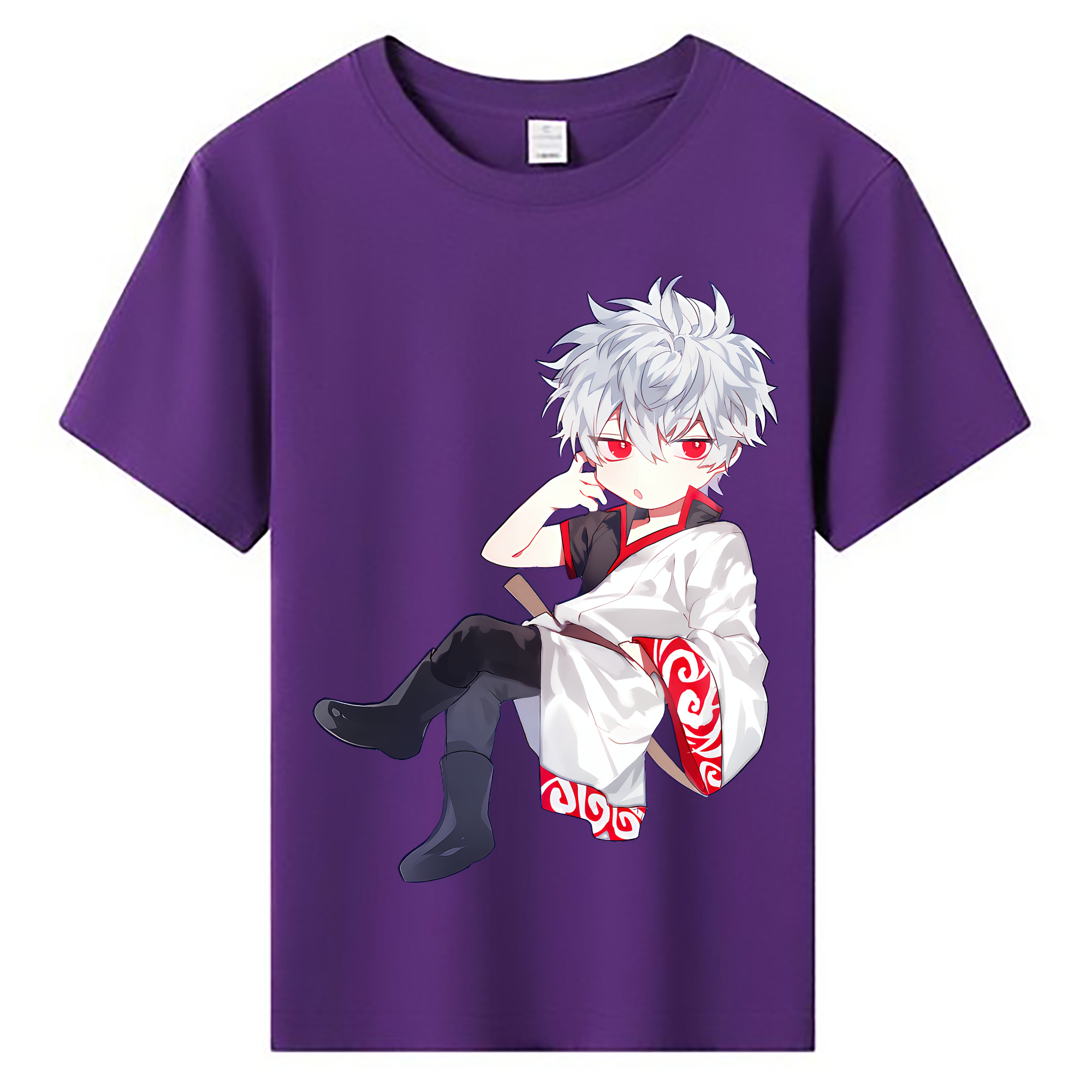 （画像用） ぎんたま 坂田銀時（さかたぎんとき） 神楽 志村新八（しむら しんぱち） GINTAMA Sakata Gintoki Kagura Shimura Shinpachi 綿100％キッズTシャツ（フロントプリント）