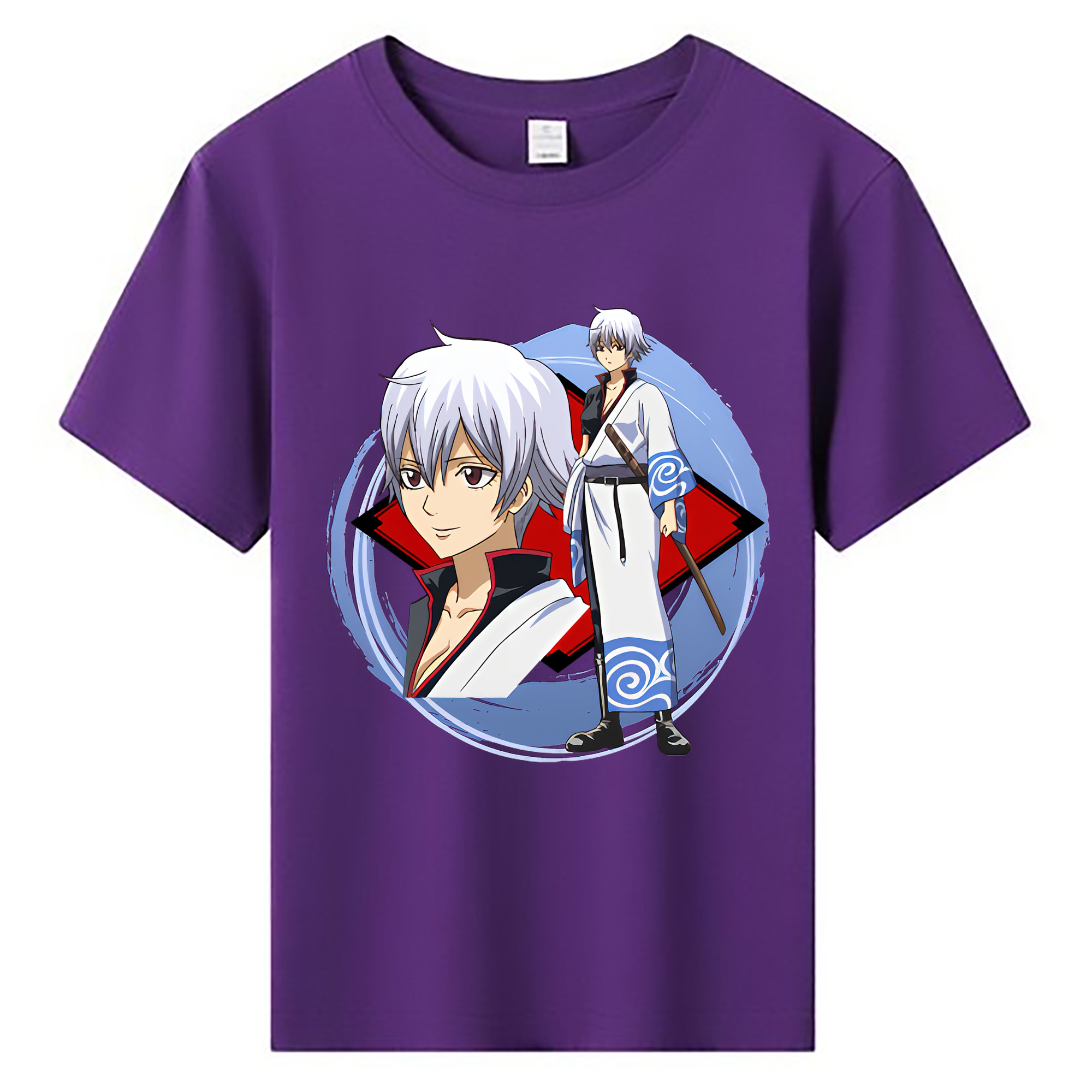 （画像用） ぎんたま 坂田銀時（さかたぎんとき） 神楽 志村新八（しむら しんぱち） GINTAMA Sakata Gintoki Kagura Shimura Shinpachi 綿100％キッズTシャツ（フロントプリント）