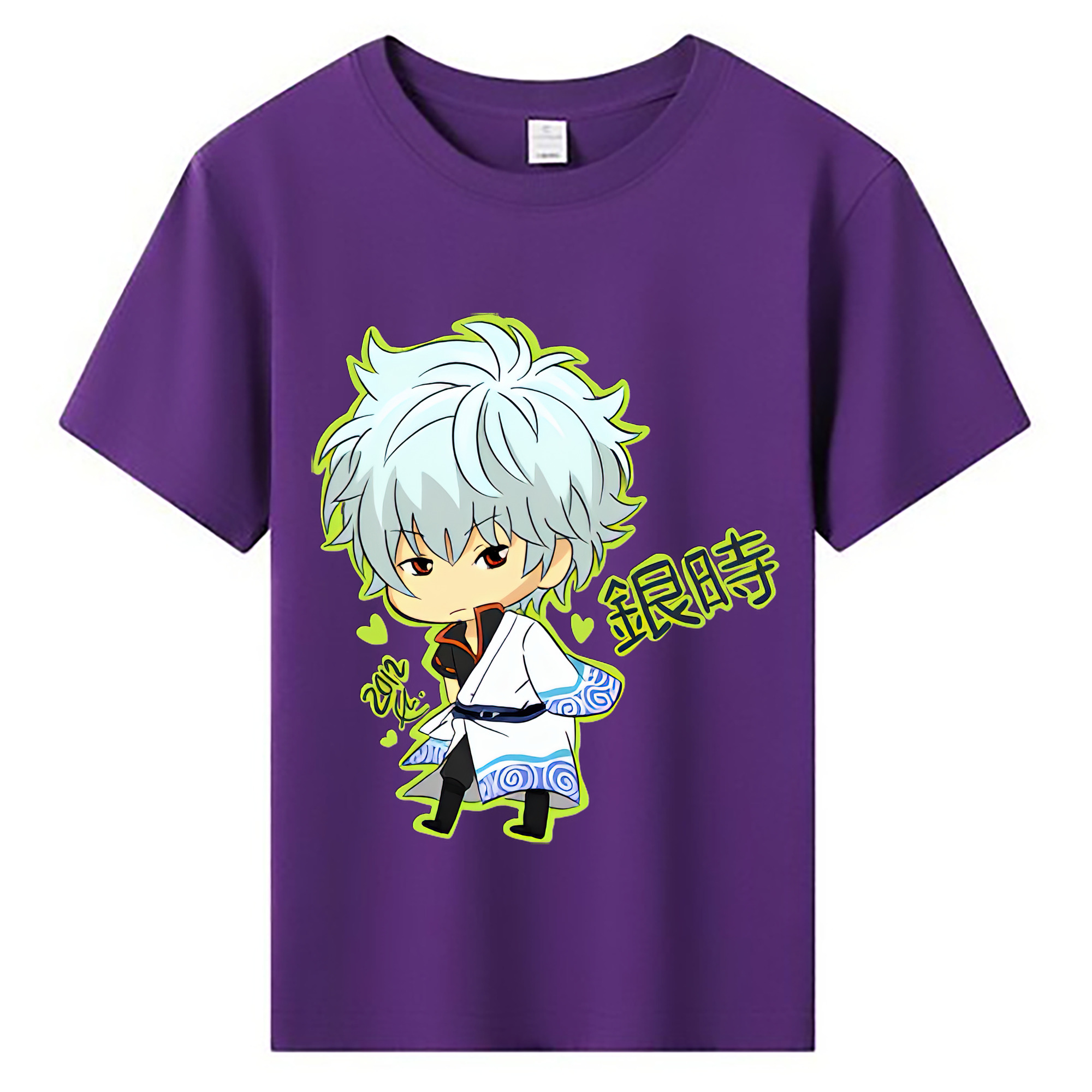 （画像用） ぎんたま 坂田銀時（さかたぎんとき） 神楽 志村新八（しむら しんぱち） GINTAMA Sakata Gintoki Kagura Shimura Shinpachi 綿100％キッズTシャツ（フロントプリント）