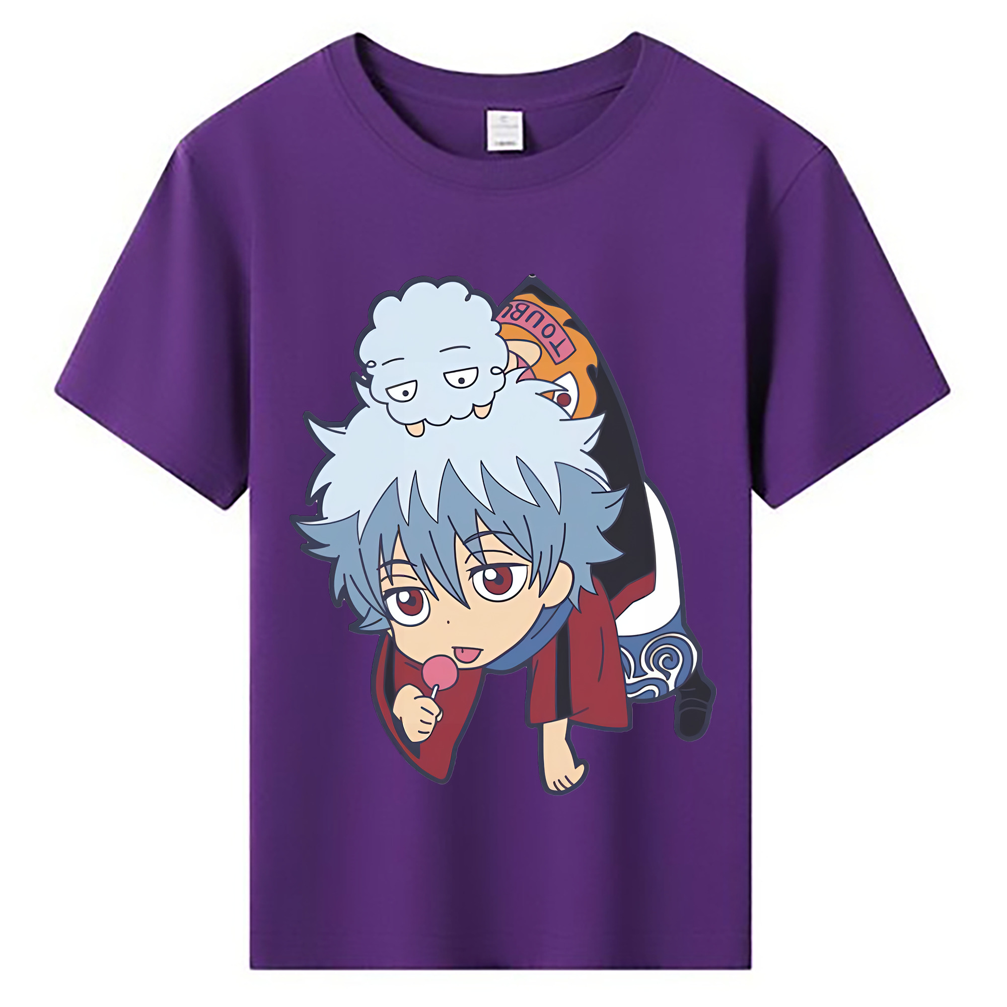 （画像用） ぎんたま 坂田銀時（さかたぎんとき） 神楽 志村新八（しむら しんぱち） GINTAMA Sakata Gintoki Kagura Shimura Shinpachi 綿100％キッズTシャツ（フロントプリント）
