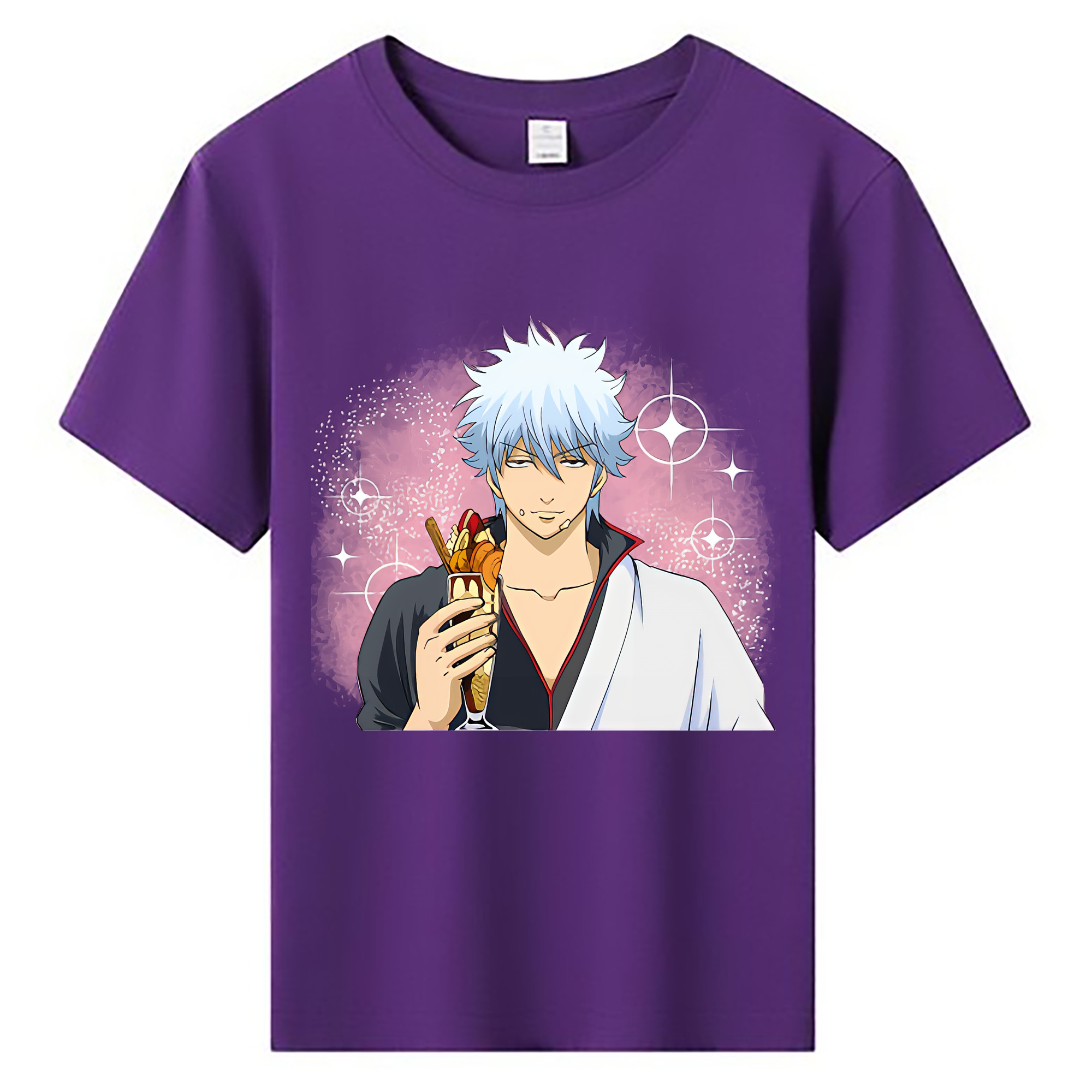 （画像用） ぎんたま 坂田銀時（さかたぎんとき） 神楽 志村新八（しむら しんぱち） GINTAMA Sakata Gintoki Kagura Shimura Shinpachi 綿100％キッズTシャツ（フロントプリント）