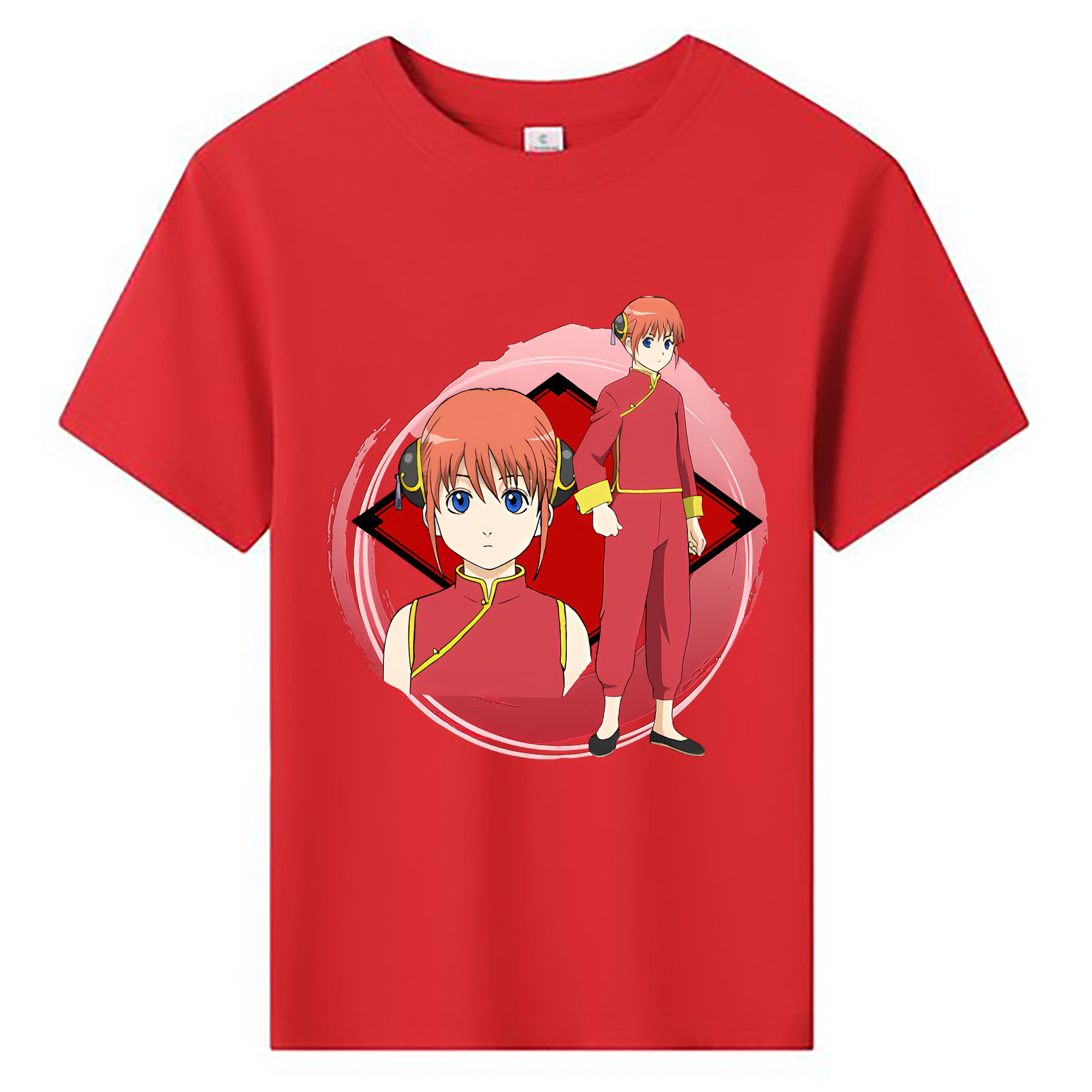 （画像用） ぎんたま 坂田銀時（さかたぎんとき） 神楽 志村新八（しむら しんぱち） GINTAMA Sakata Gintoki Kagura Shimura Shinpachi 綿100％キッズTシャツ（フロントプリント）