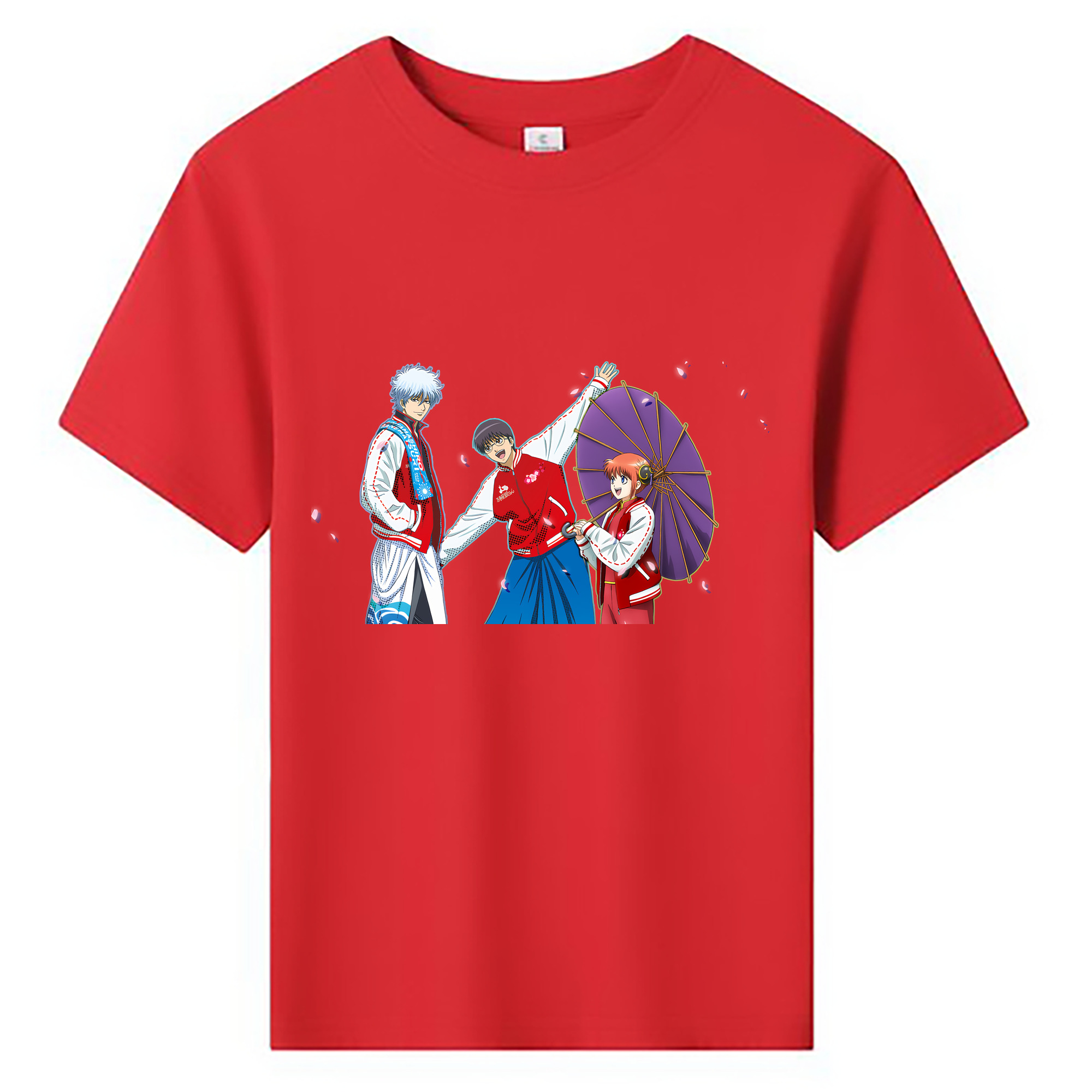 （画像用） ぎんたま 坂田銀時（さかたぎんとき） 神楽 志村新八（しむら しんぱち） GINTAMA Sakata Gintoki Kagura Shimura Shinpachi 綿100％キッズTシャツ（フロントプリント）