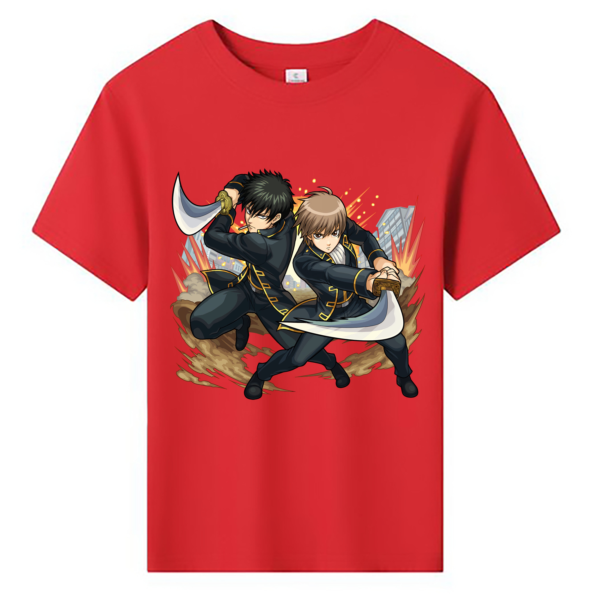 （画像用） ぎんたま 坂田銀時（さかたぎんとき） 神楽 志村新八（しむら しんぱち） GINTAMA Sakata Gintoki Kagura Shimura Shinpachi 綿100％キッズTシャツ（フロントプリント）