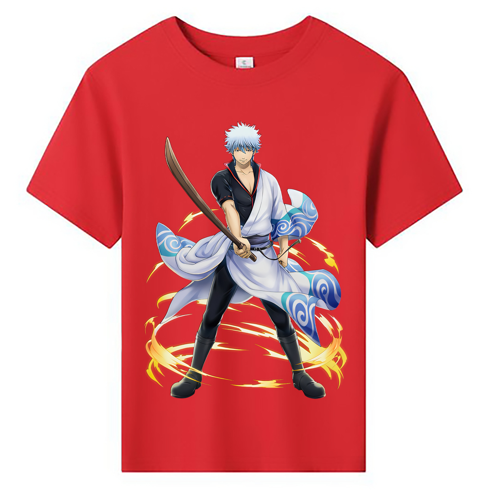 （画像用） ぎんたま 坂田銀時（さかたぎんとき） 神楽 志村新八（しむら しんぱち） GINTAMA Sakata Gintoki Kagura Shimura Shinpachi 綿100％キッズTシャツ（フロントプリント）