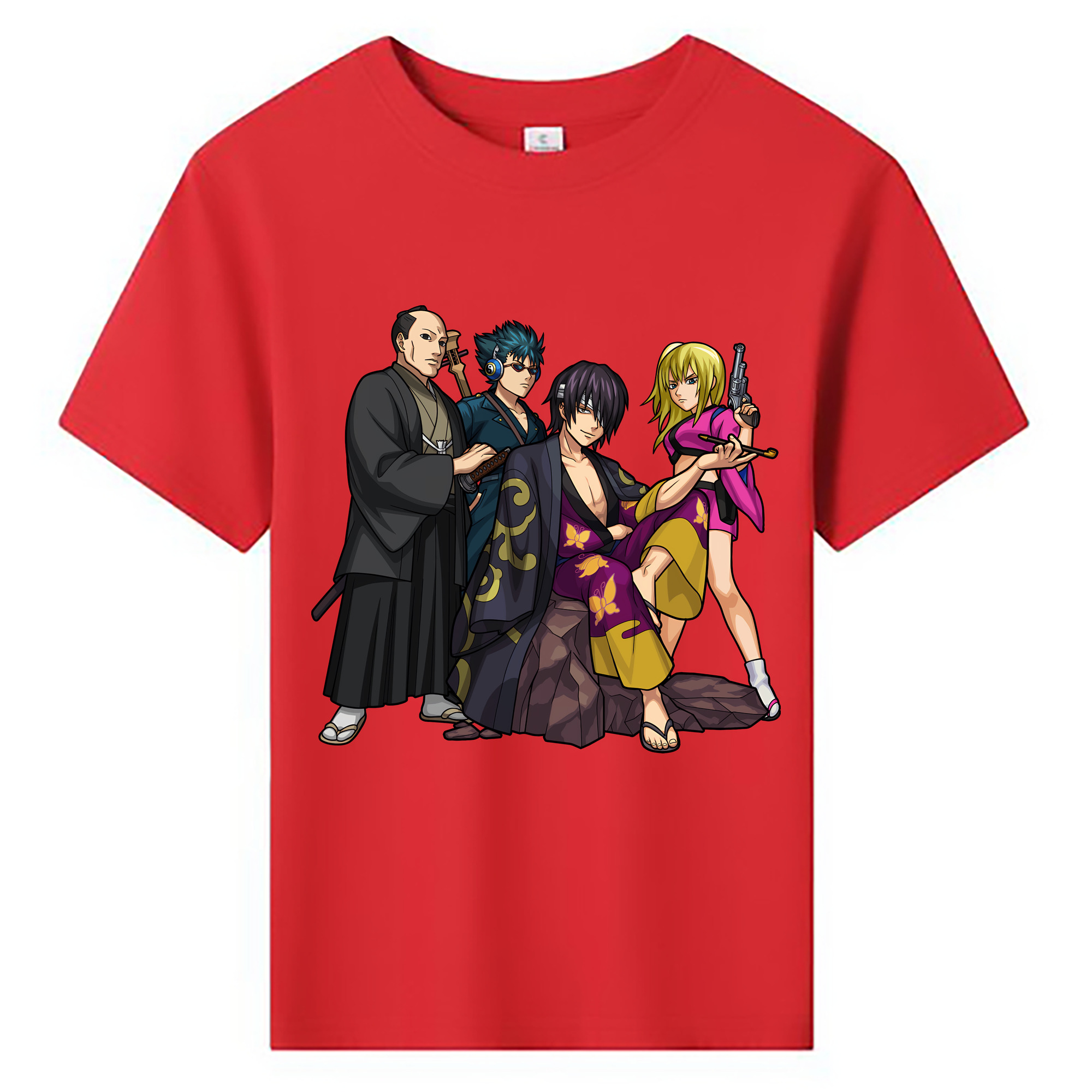 （画像用） ぎんたま 坂田銀時（さかたぎんとき） 神楽 志村新八（しむら しんぱち） GINTAMA Sakata Gintoki Kagura Shimura Shinpachi 綿100％キッズTシャツ（フロントプリント）