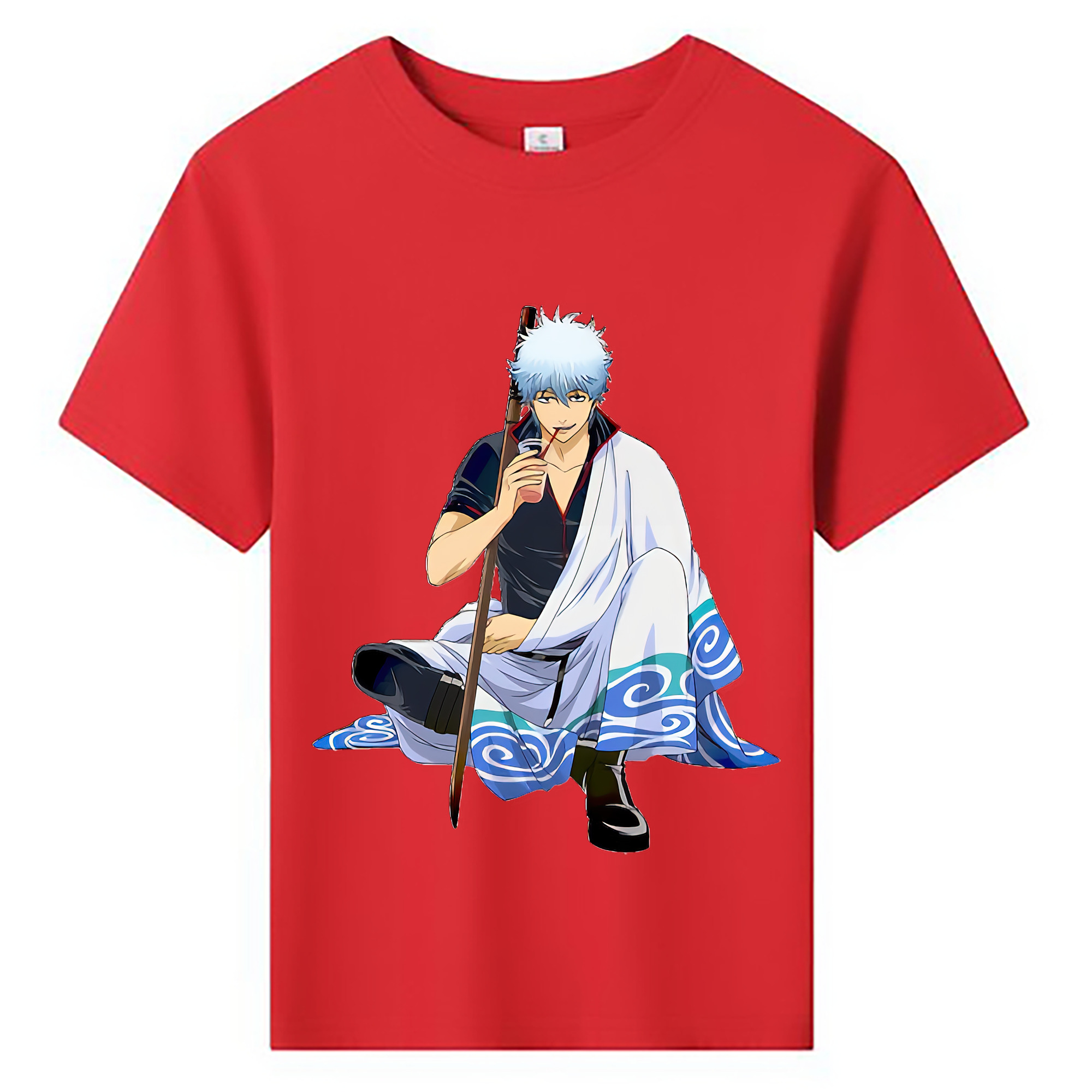 （画像用） ぎんたま 坂田銀時（さかたぎんとき） 神楽 志村新八（しむら しんぱち） GINTAMA Sakata Gintoki Kagura Shimura Shinpachi 綿100％キッズTシャツ（フロントプリント）