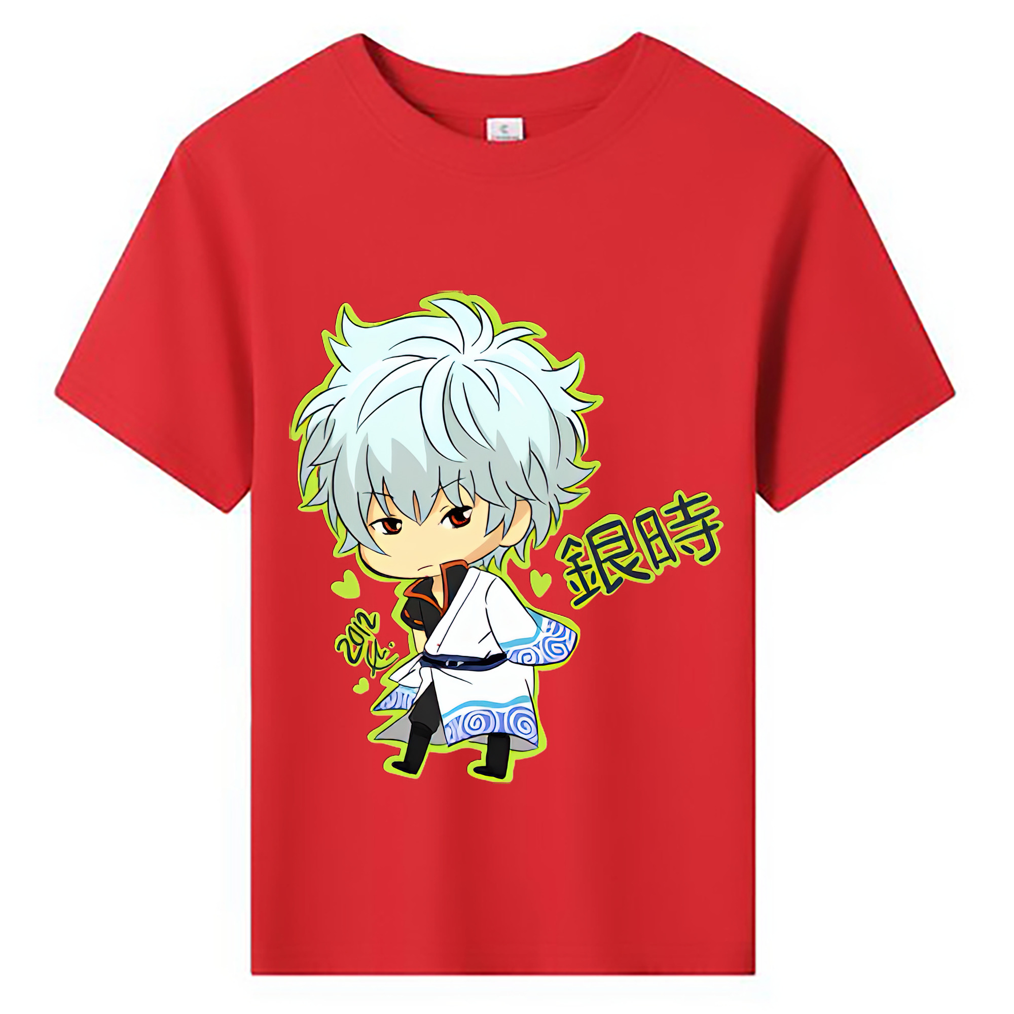 （画像用） ぎんたま 坂田銀時（さかたぎんとき） 神楽 志村新八（しむら しんぱち） GINTAMA Sakata Gintoki Kagura Shimura Shinpachi 綿100％キッズTシャツ（フロントプリント）