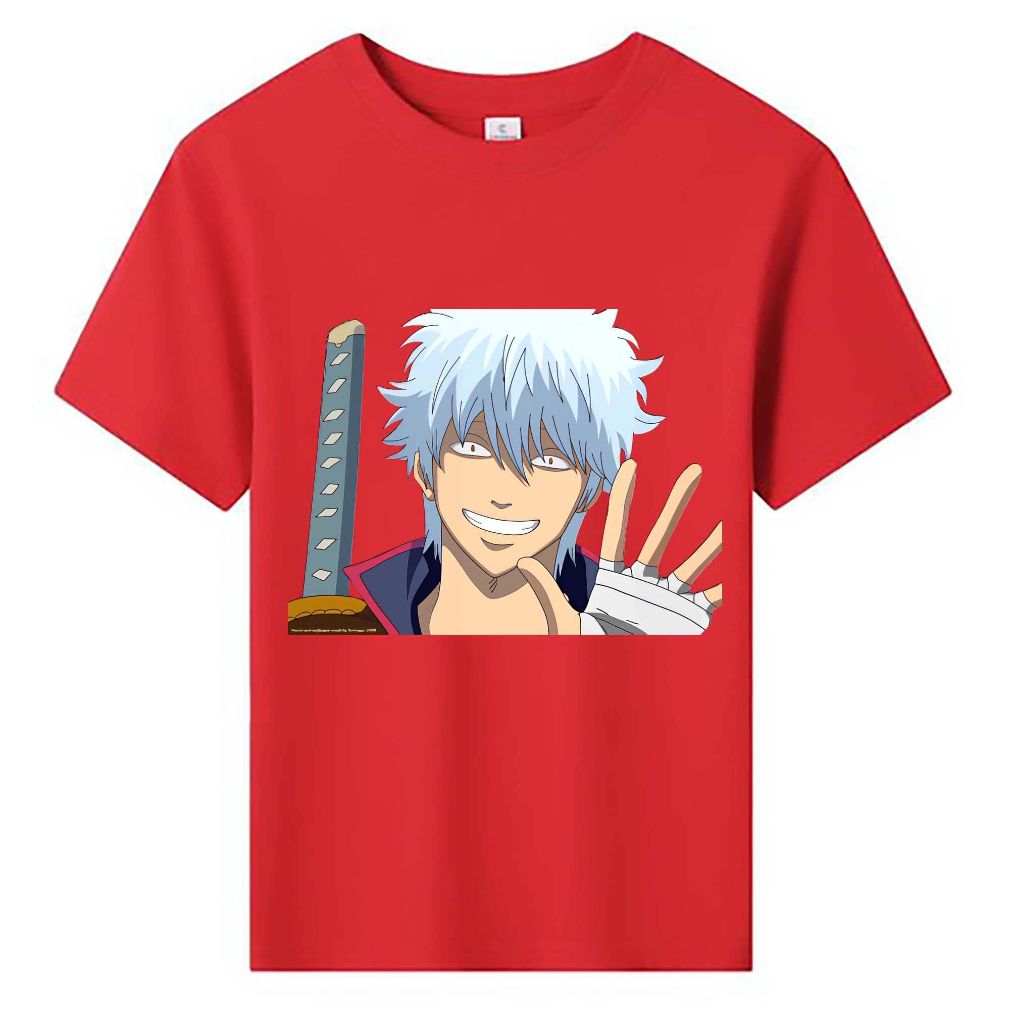 （画像用） ぎんたま 坂田銀時（さかたぎんとき） 神楽 志村新八（しむら しんぱち） GINTAMA Sakata Gintoki Kagura Shimura Shinpachi 綿100％キッズTシャツ（フロントプリント）