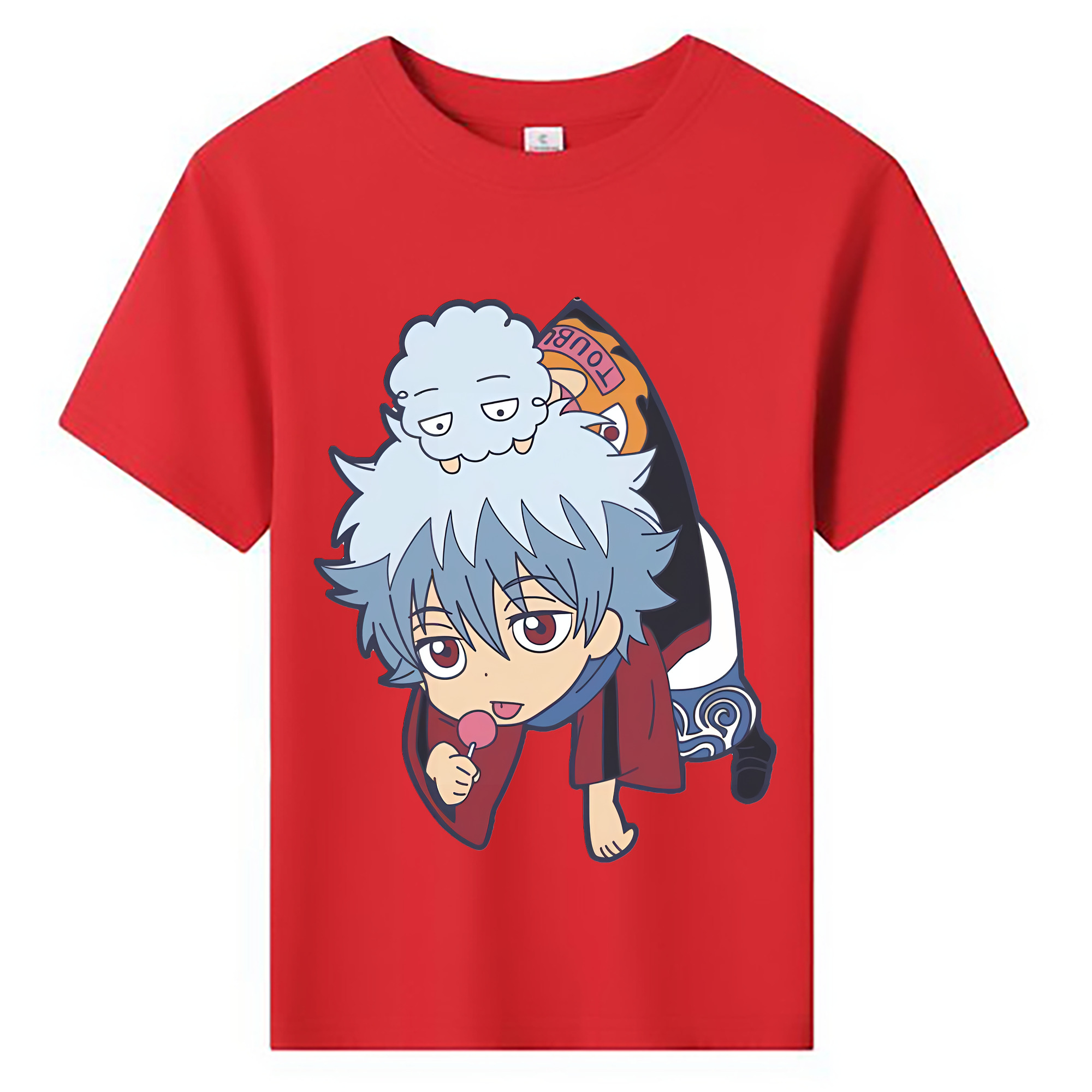（画像用） ぎんたま 坂田銀時（さかたぎんとき） 神楽 志村新八（しむら しんぱち） GINTAMA Sakata Gintoki Kagura Shimura Shinpachi 綿100％キッズTシャツ（フロントプリント）
