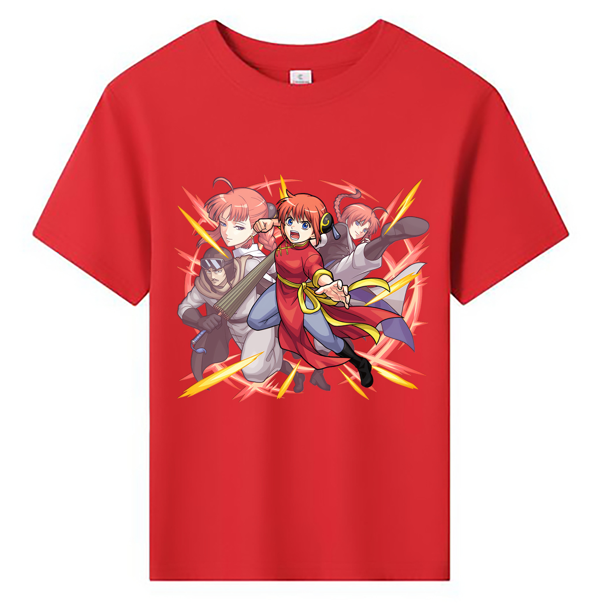 （画像用） ぎんたま 坂田銀時（さかたぎんとき） 神楽 志村新八（しむら しんぱち） GINTAMA Sakata Gintoki Kagura Shimura Shinpachi 綿100％キッズTシャツ（フロントプリント）