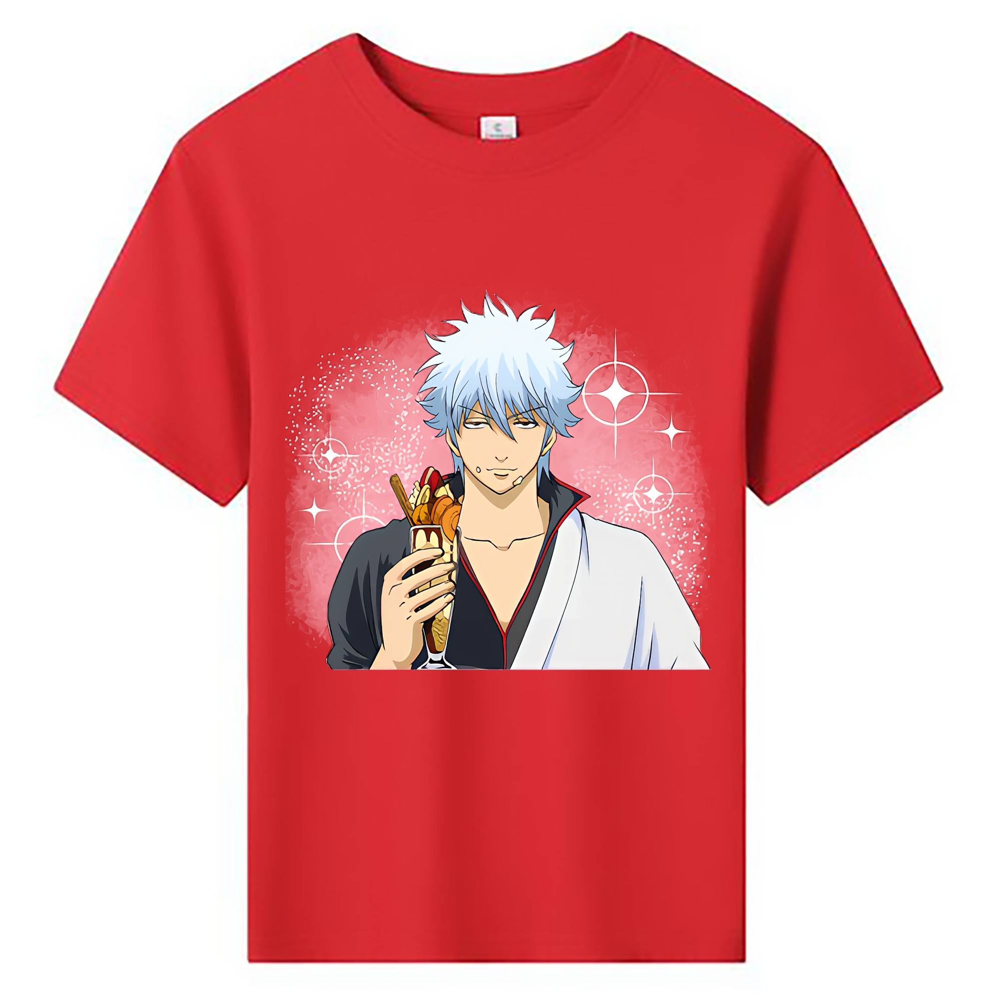 （画像用） ぎんたま 坂田銀時（さかたぎんとき） 神楽 志村新八（しむら しんぱち） GINTAMA Sakata Gintoki Kagura Shimura Shinpachi 綿100％キッズTシャツ（フロントプリント）