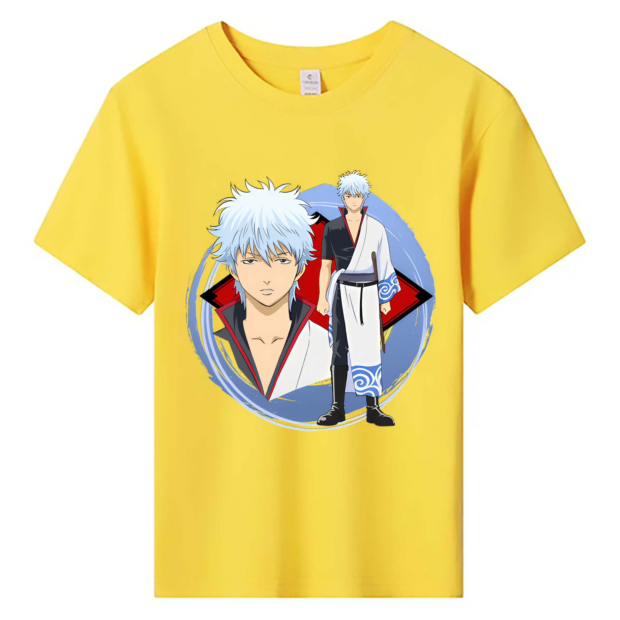 （画像用） ぎんたま 坂田銀時（さかたぎんとき） 神楽 志村新八（しむら しんぱち） GINTAMA Sakata Gintoki Kagura Shimura Shinpachi 綿100％キッズTシャツ（フロントプリント）