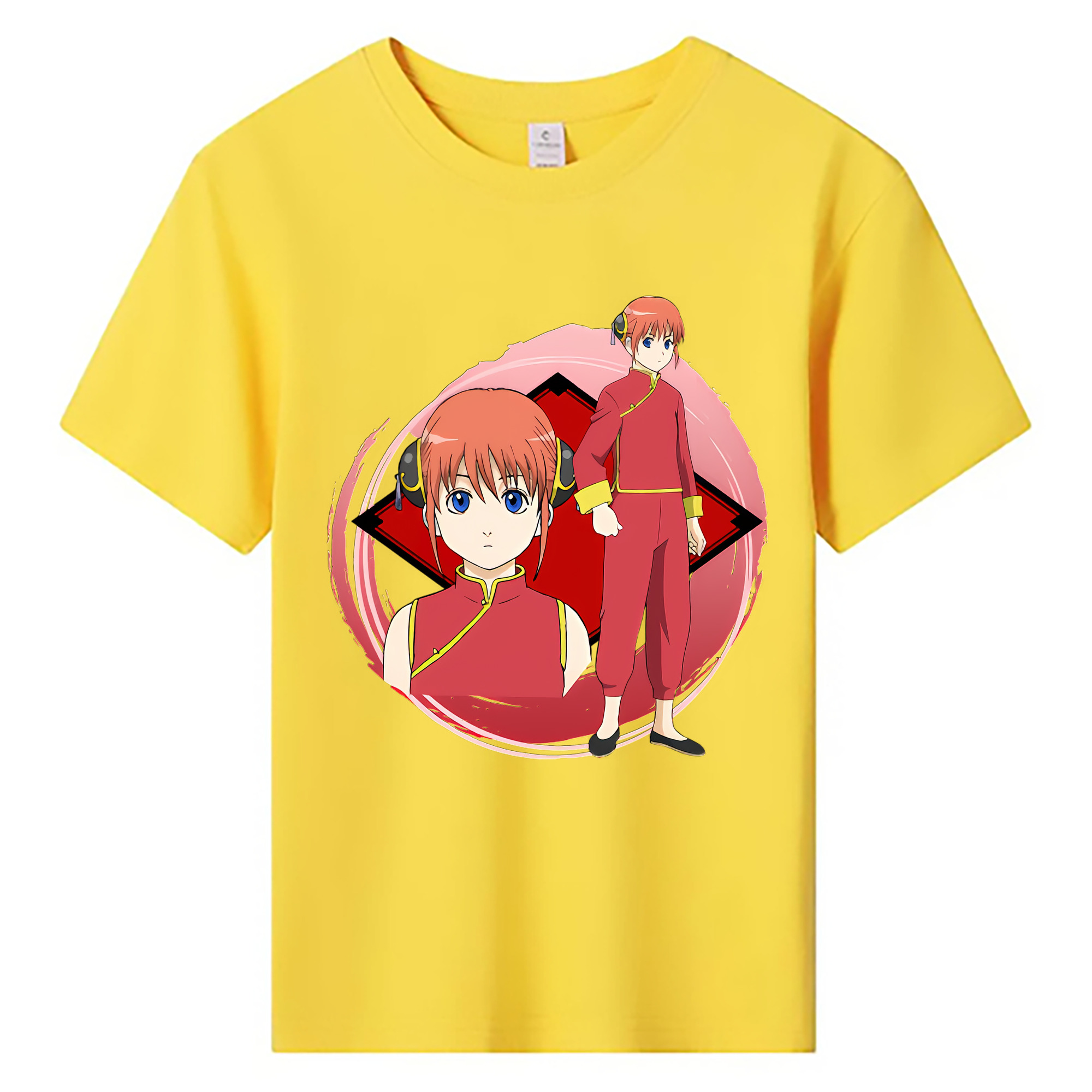（画像用） ぎんたま 坂田銀時（さかたぎんとき） 神楽 志村新八（しむら しんぱち） GINTAMA Sakata Gintoki Kagura Shimura Shinpachi 綿100％キッズTシャツ（フロントプリント）