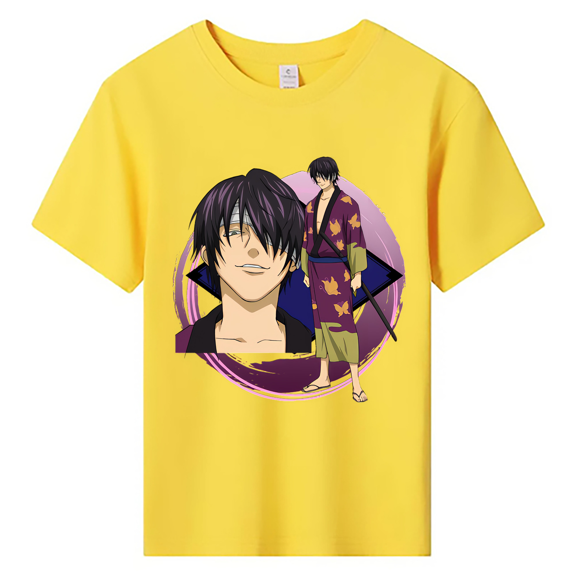 （画像用） ぎんたま 坂田銀時（さかたぎんとき） 神楽 志村新八（しむら しんぱち） GINTAMA Sakata Gintoki Kagura Shimura Shinpachi 綿100％キッズTシャツ（フロントプリント）