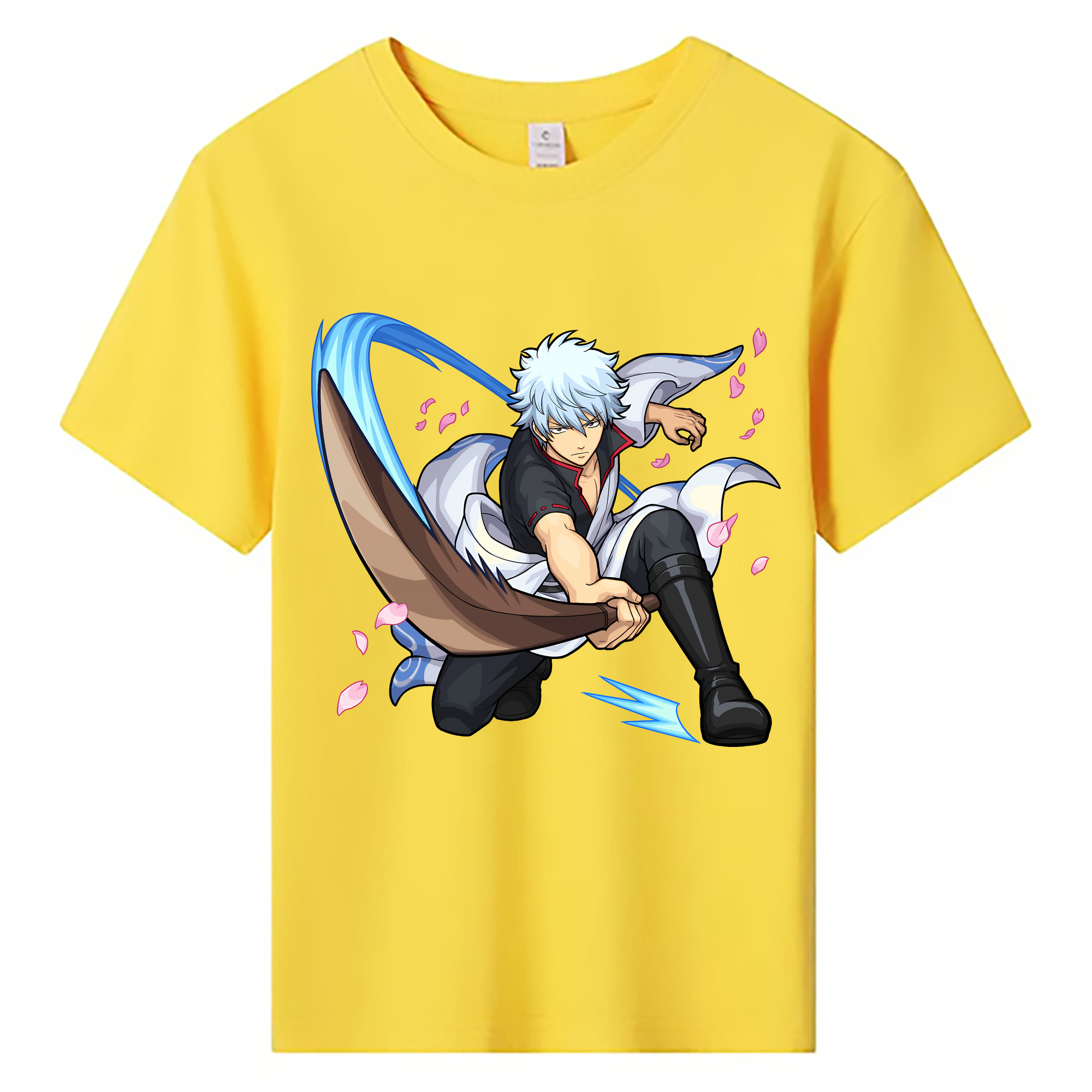 （画像用） ぎんたま 坂田銀時（さかたぎんとき） 神楽 志村新八（しむら しんぱち） GINTAMA Sakata Gintoki Kagura Shimura Shinpachi 綿100％キッズTシャツ（フロントプリント）