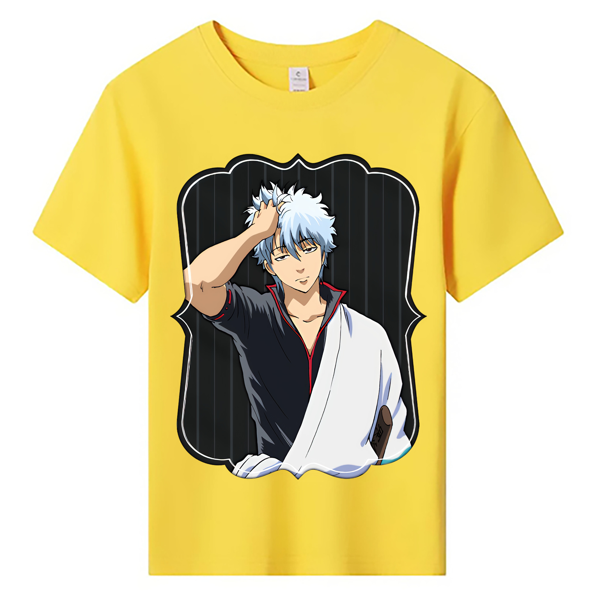 （画像用） ぎんたま 坂田銀時（さかたぎんとき） 神楽 志村新八（しむら しんぱち） GINTAMA Sakata Gintoki Kagura Shimura Shinpachi 綿100％キッズTシャツ（フロントプリント）