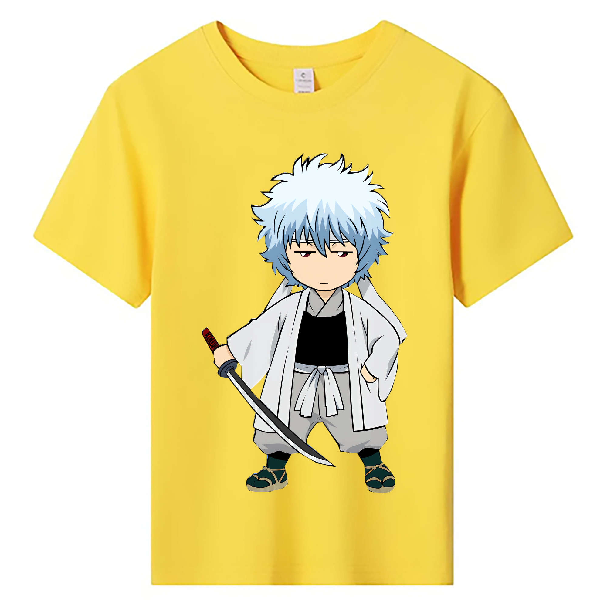 （画像用） ぎんたま 坂田銀時（さかたぎんとき） 神楽 志村新八（しむら しんぱち） GINTAMA Sakata Gintoki Kagura Shimura Shinpachi 綿100％キッズTシャツ（フロントプリント）