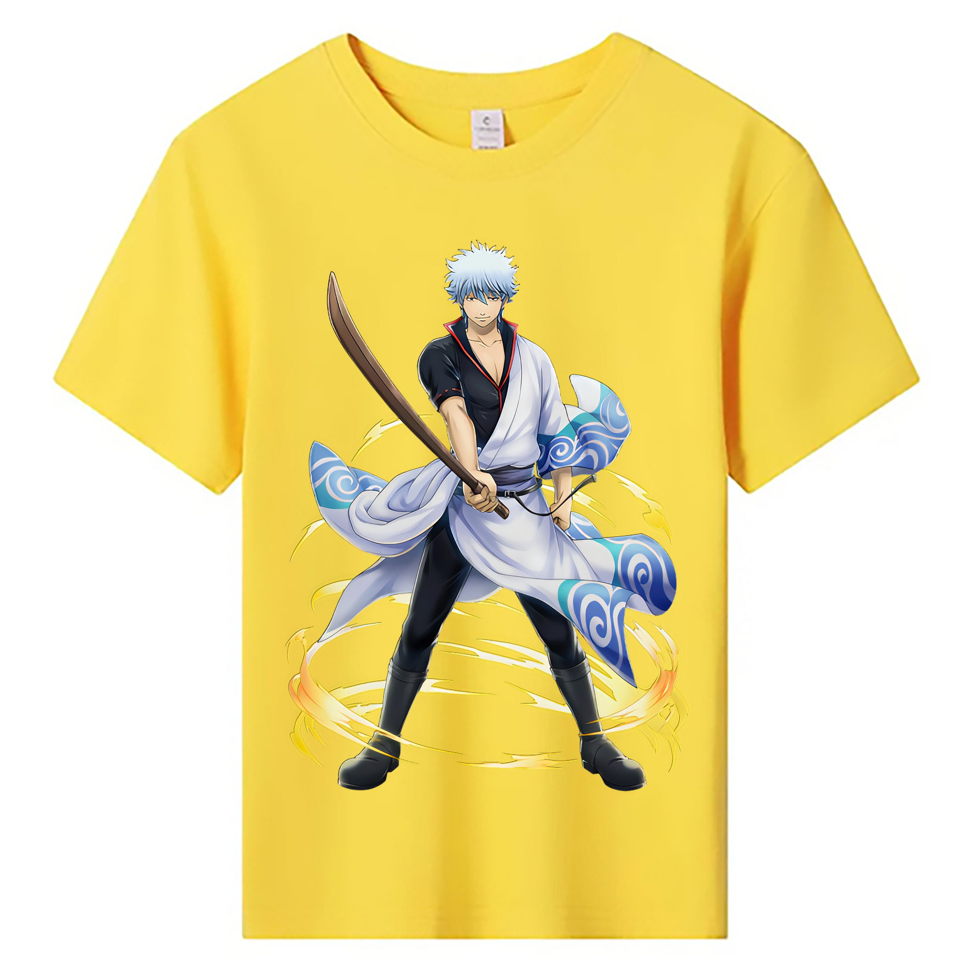 （画像用） ぎんたま 坂田銀時（さかたぎんとき） 神楽 志村新八（しむら しんぱち） GINTAMA Sakata Gintoki Kagura Shimura Shinpachi 綿100％キッズTシャツ（フロントプリント）