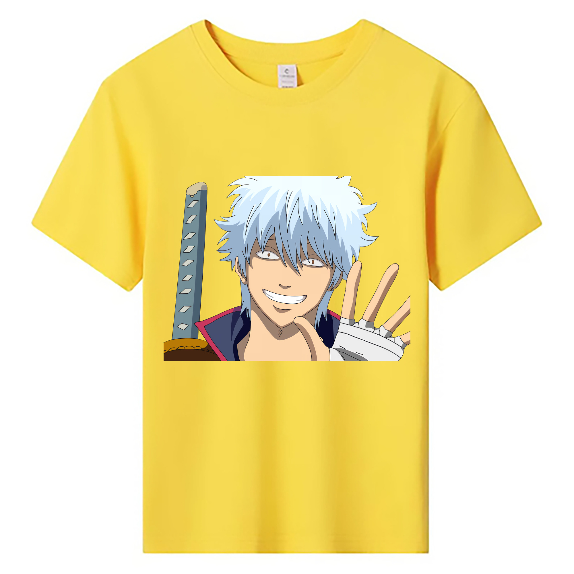 （画像用） ぎんたま 坂田銀時（さかたぎんとき） 神楽 志村新八（しむら しんぱち） GINTAMA Sakata Gintoki Kagura Shimura Shinpachi 綿100％キッズTシャツ（フロントプリント）