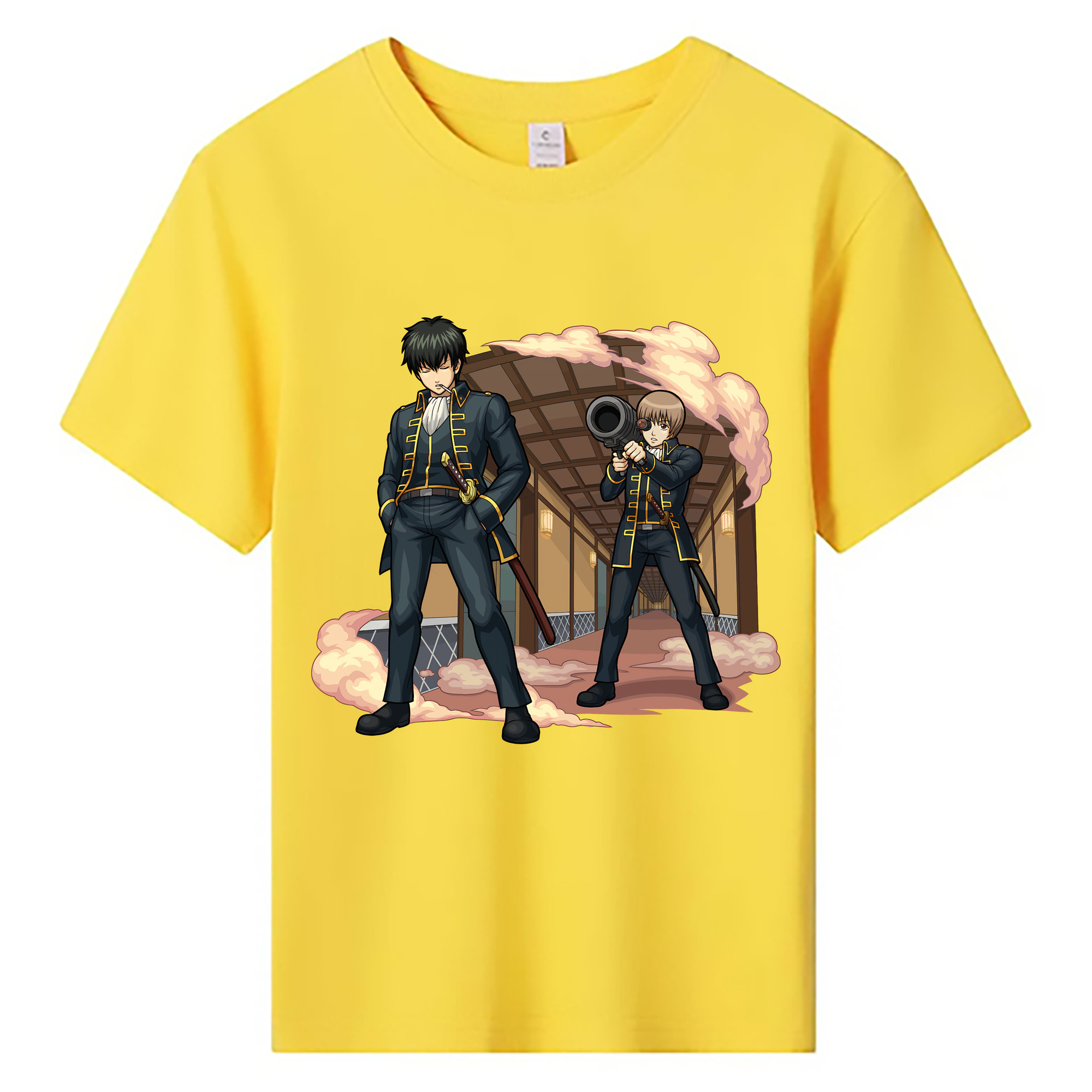 （画像用） ぎんたま 坂田銀時（さかたぎんとき） 神楽 志村新八（しむら しんぱち） GINTAMA Sakata Gintoki Kagura Shimura Shinpachi 綿100％キッズTシャツ（フロントプリント）