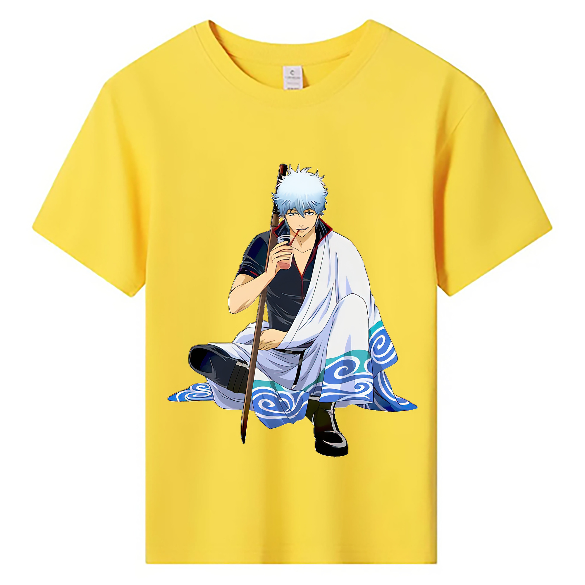 （画像用） ぎんたま 坂田銀時（さかたぎんとき） 神楽 志村新八（しむら しんぱち） GINTAMA Sakata Gintoki Kagura Shimura Shinpachi 綿100％キッズTシャツ（フロントプリント）