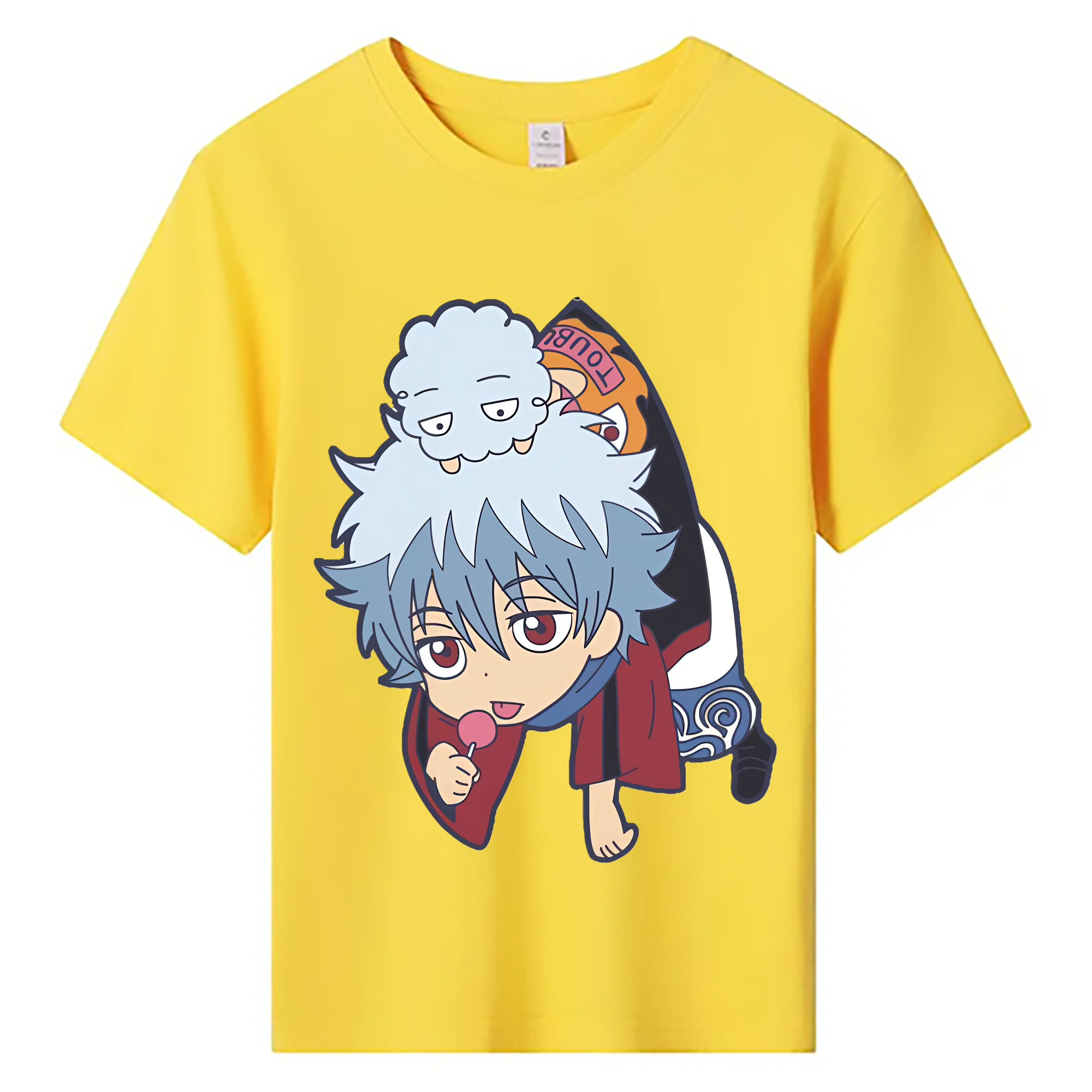 （画像用） ぎんたま 坂田銀時（さかたぎんとき） 神楽 志村新八（しむら しんぱち） GINTAMA Sakata Gintoki Kagura Shimura Shinpachi 綿100％キッズTシャツ（フロントプリント）