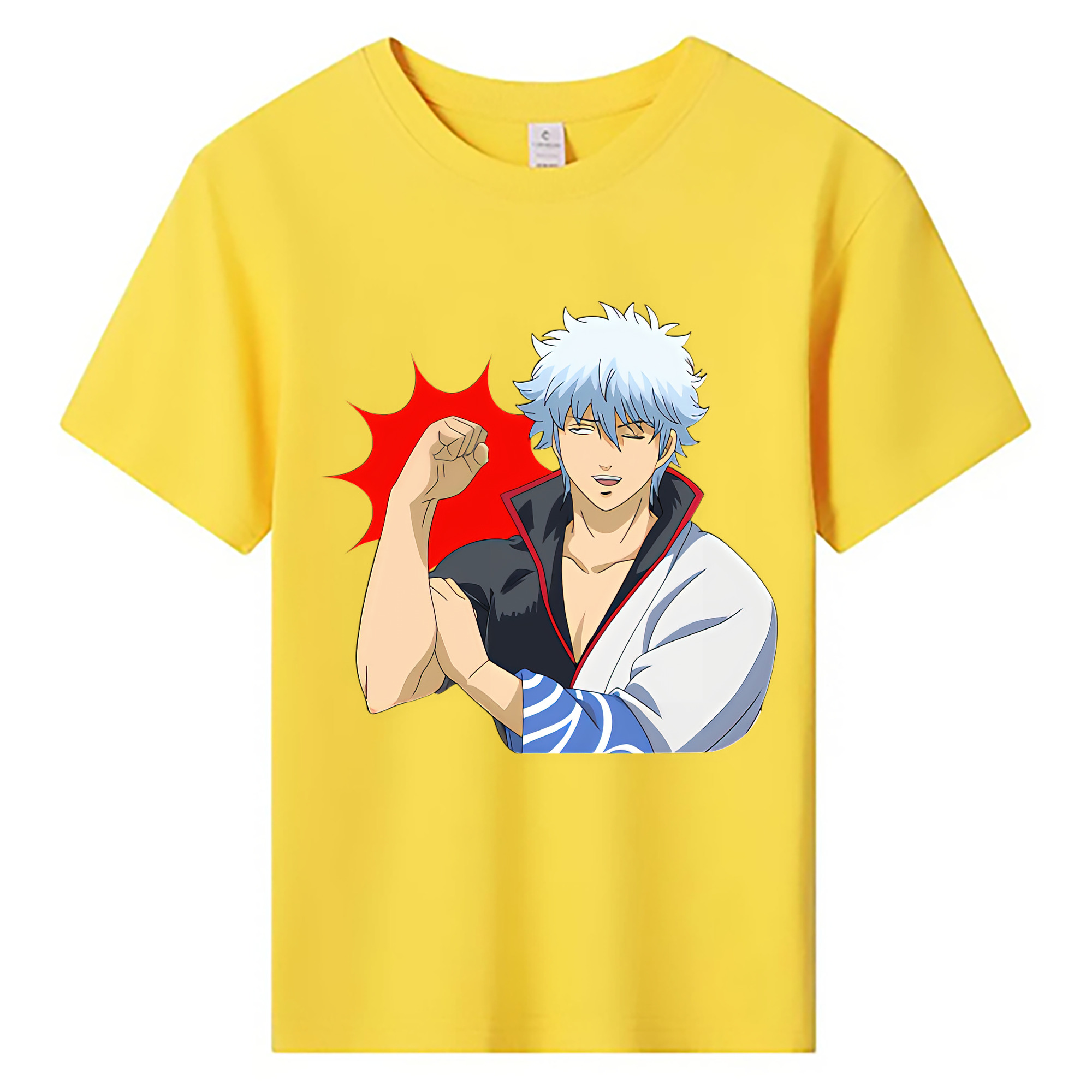 （画像用） ぎんたま 坂田銀時（さかたぎんとき） 神楽 志村新八（しむら しんぱち） GINTAMA Sakata Gintoki Kagura Shimura Shinpachi 綿100％キッズTシャツ（フロントプリント）